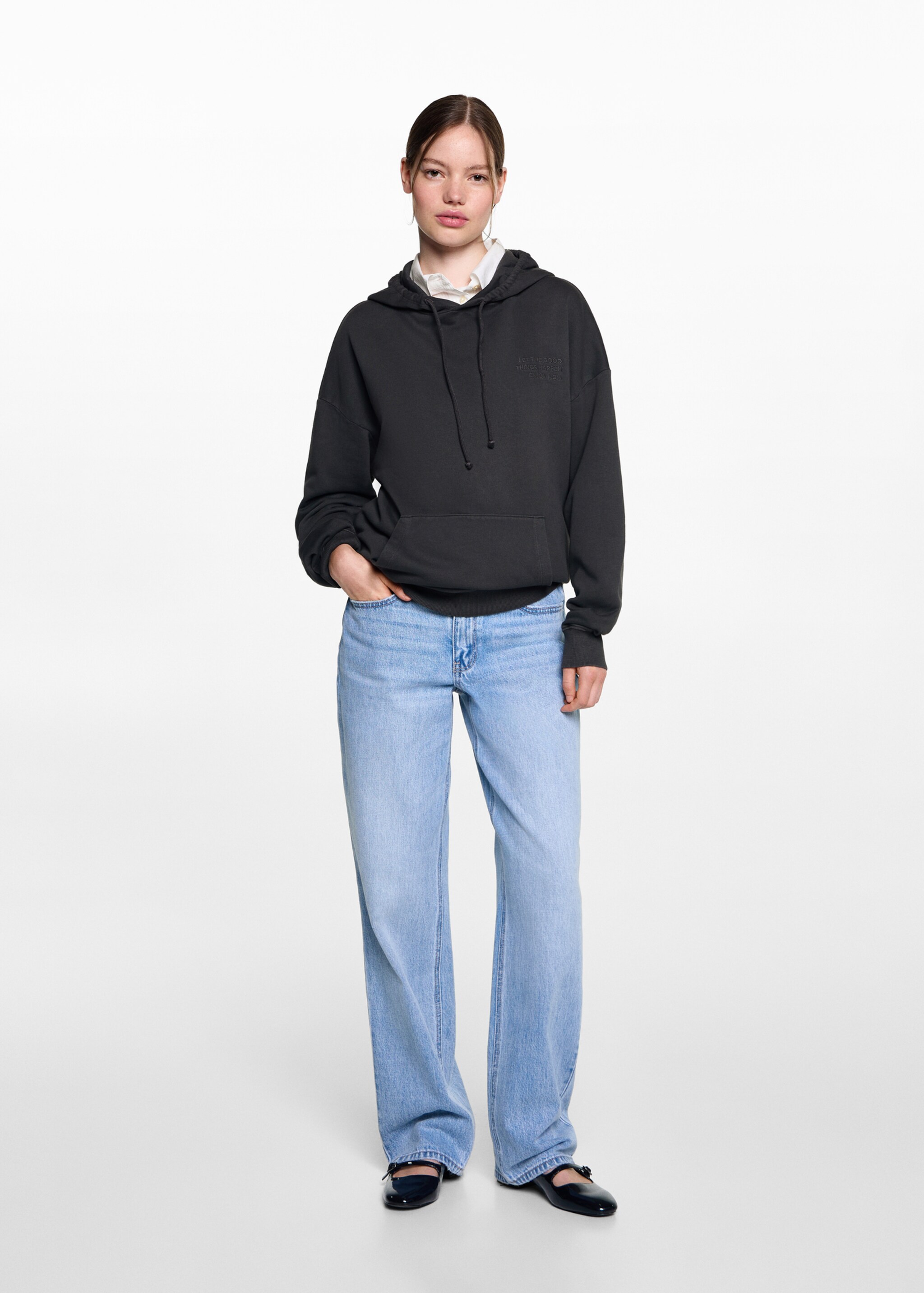 Embroidered hoodie - General plane, Charcoal. Ref: 77084041-00.