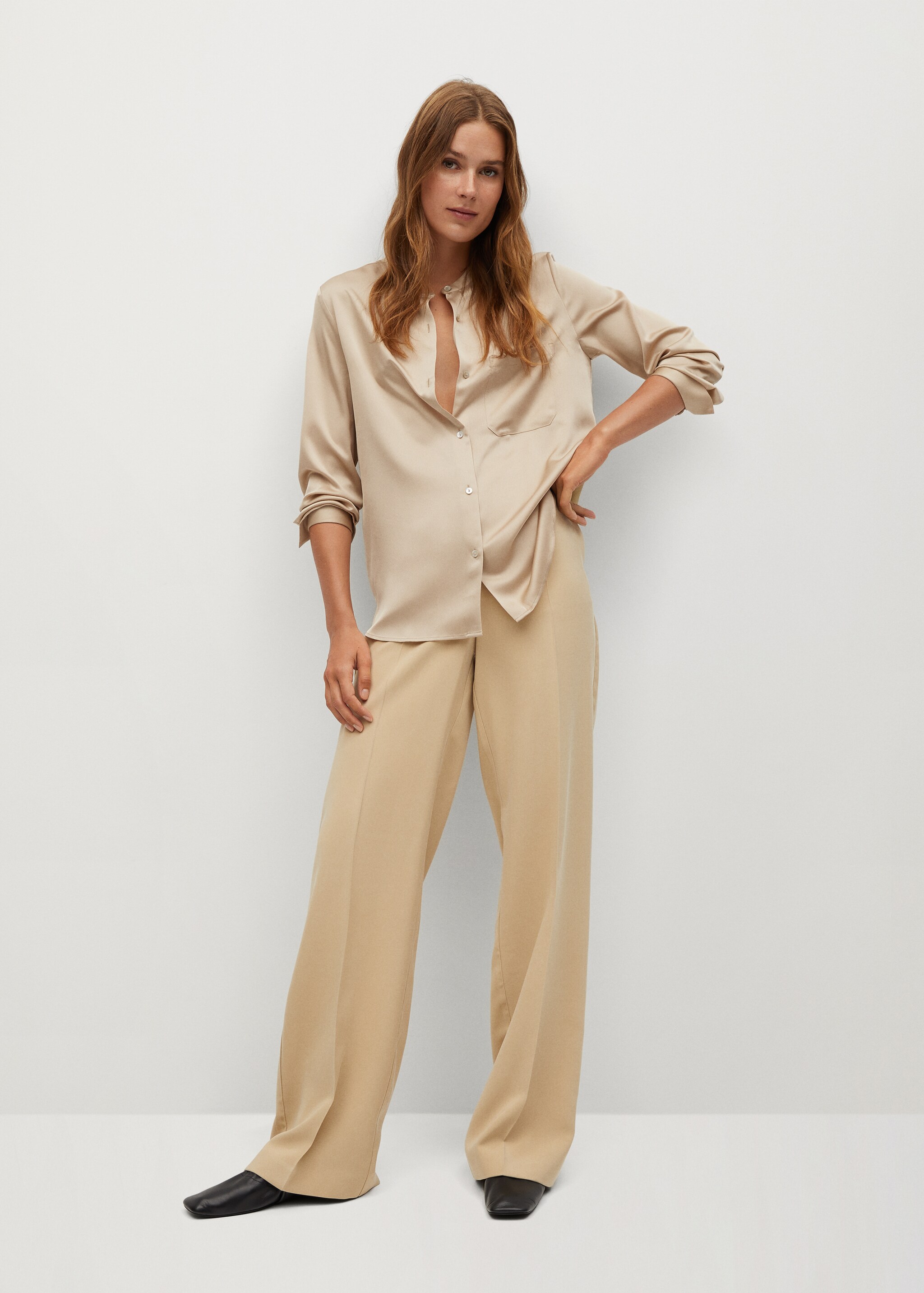 Satin finish flowy shirt - General plane