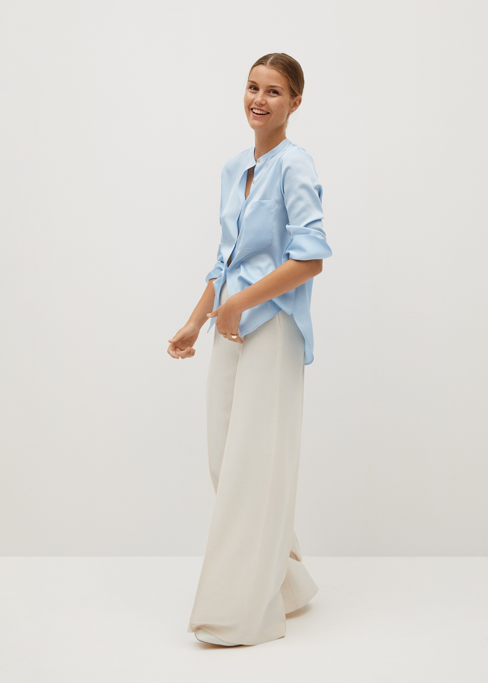 Satin finish flowy shirt - General plane