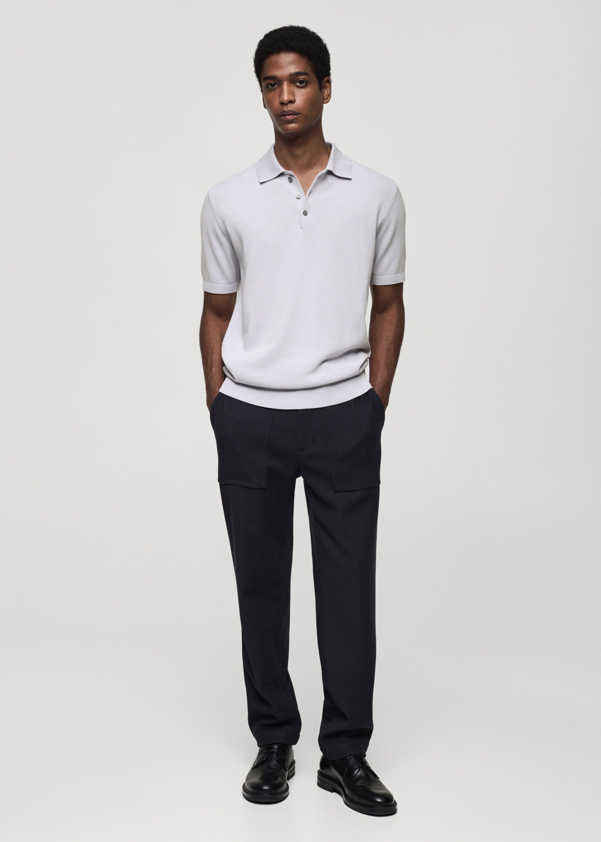 Fine-knit cotton polo shirt - General plane, Lilac. Ref: 77084443-00.