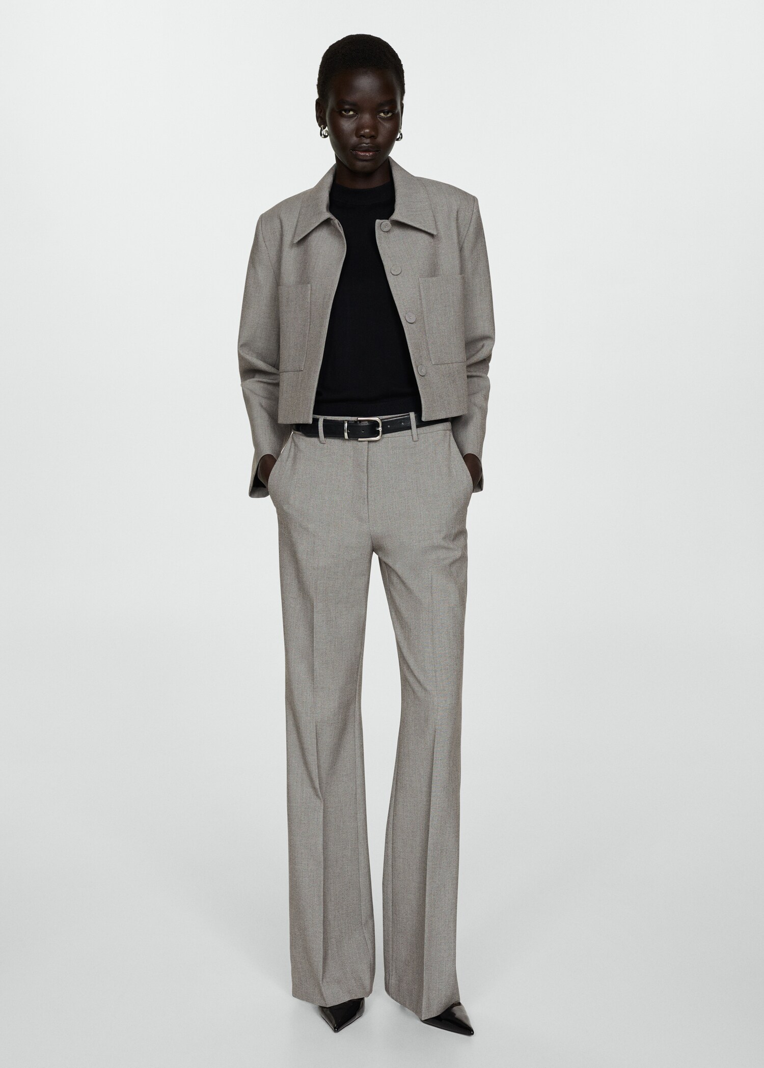 High-waist flared trousers - General plane