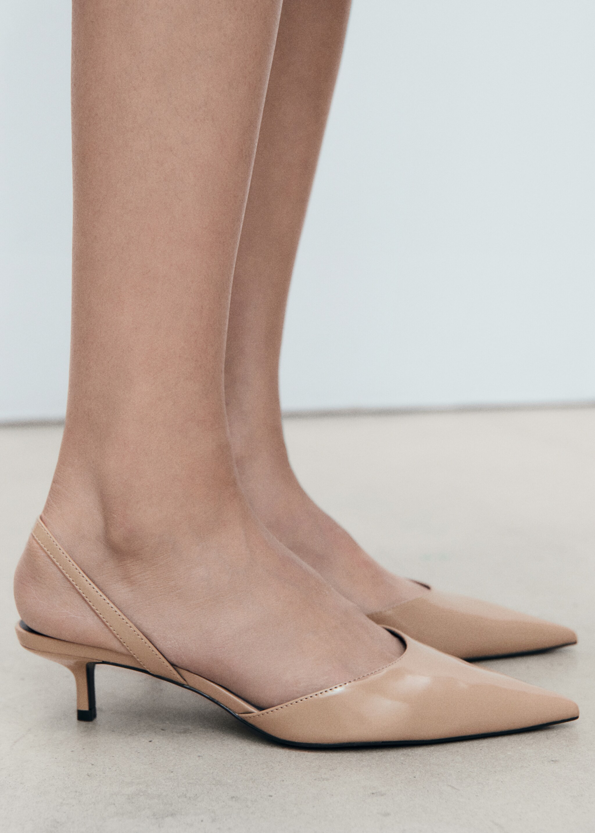 Kitten-heel pointed shoes - General plane, Light/Pastel Brown. Ref: 77084786-00.