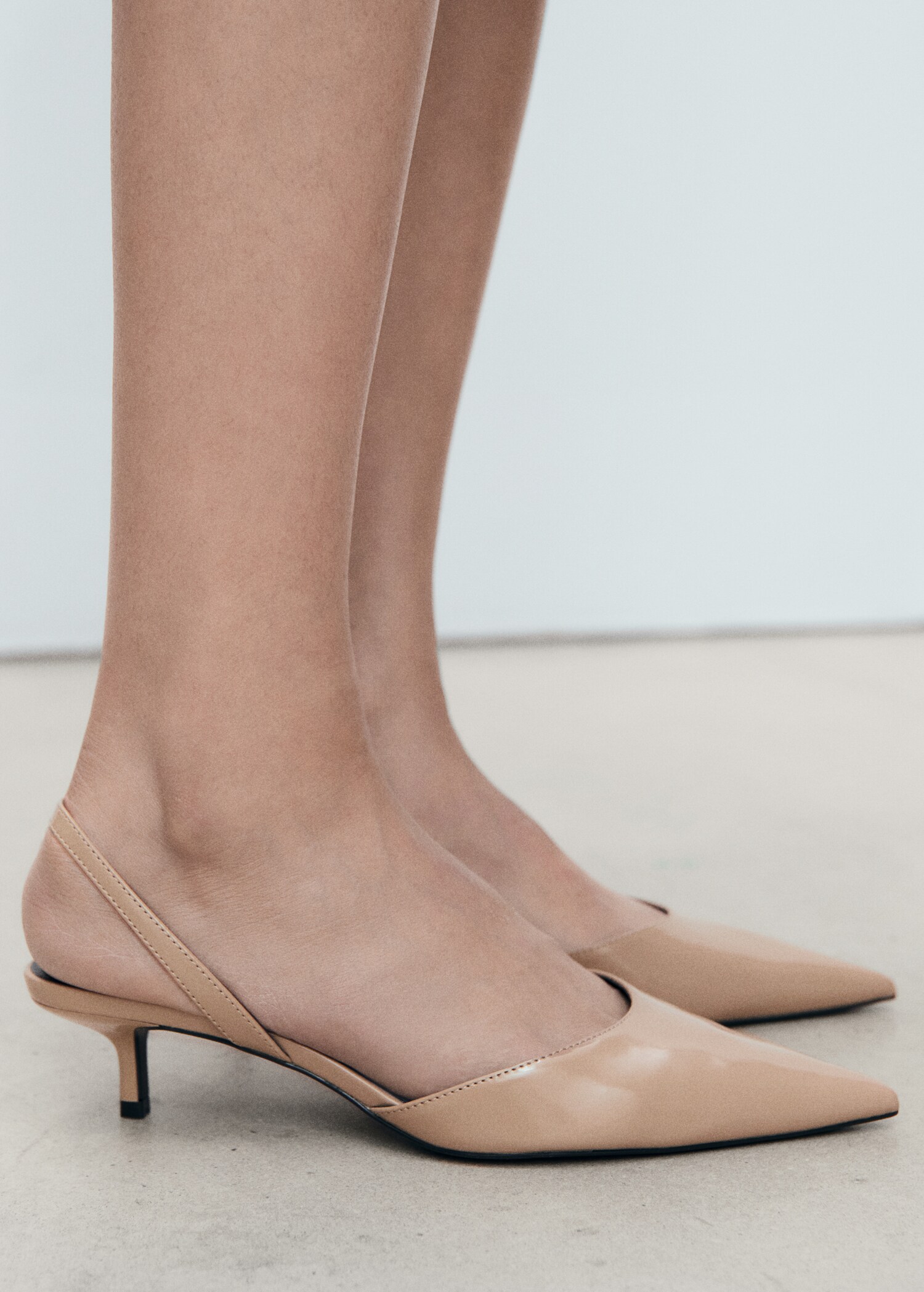 Kitten-heel pointed shoes - General plane