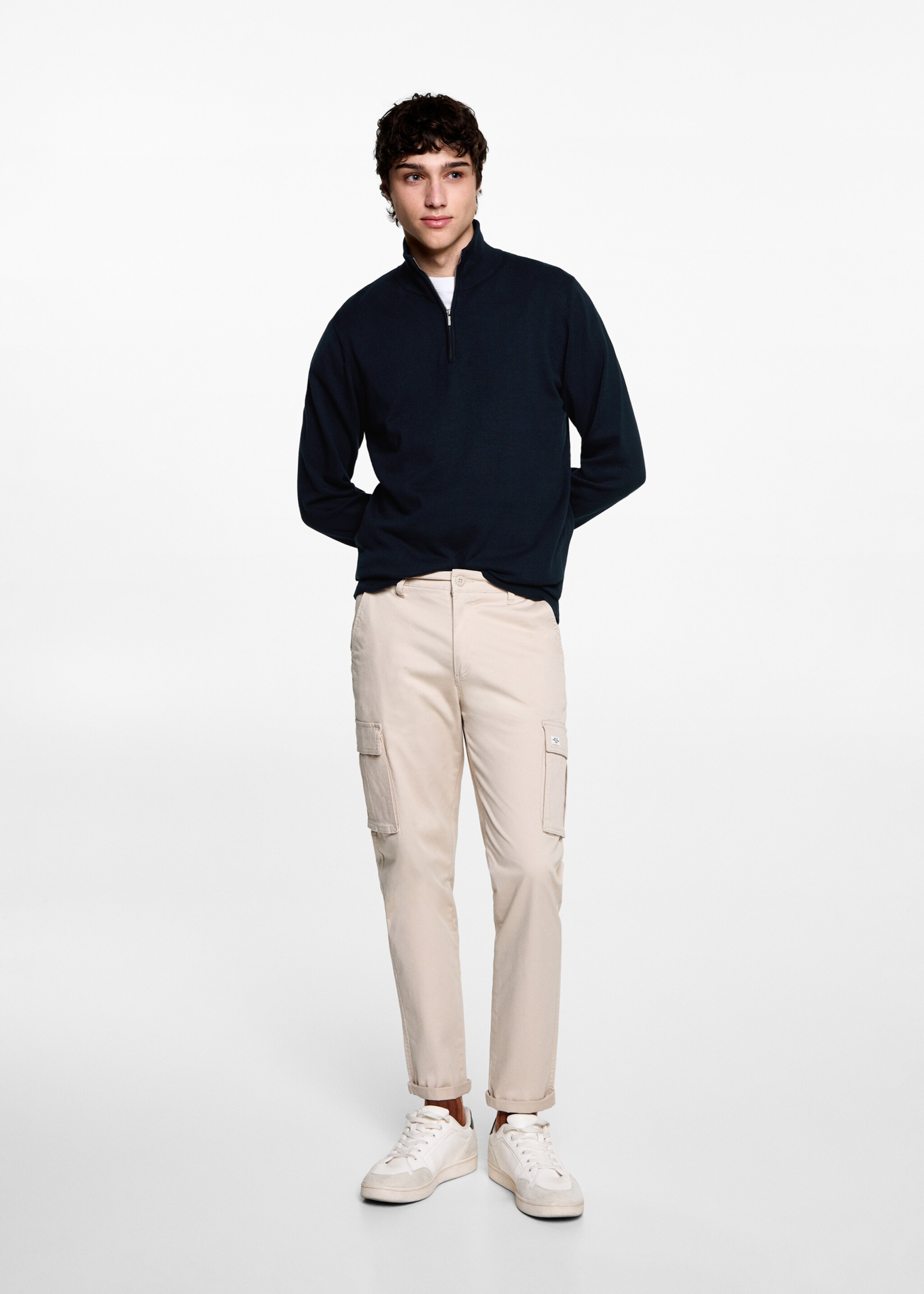 Genser med høy hals - Total bildeutsnitt, Mørk marineblå. Ref: 77085632-00.