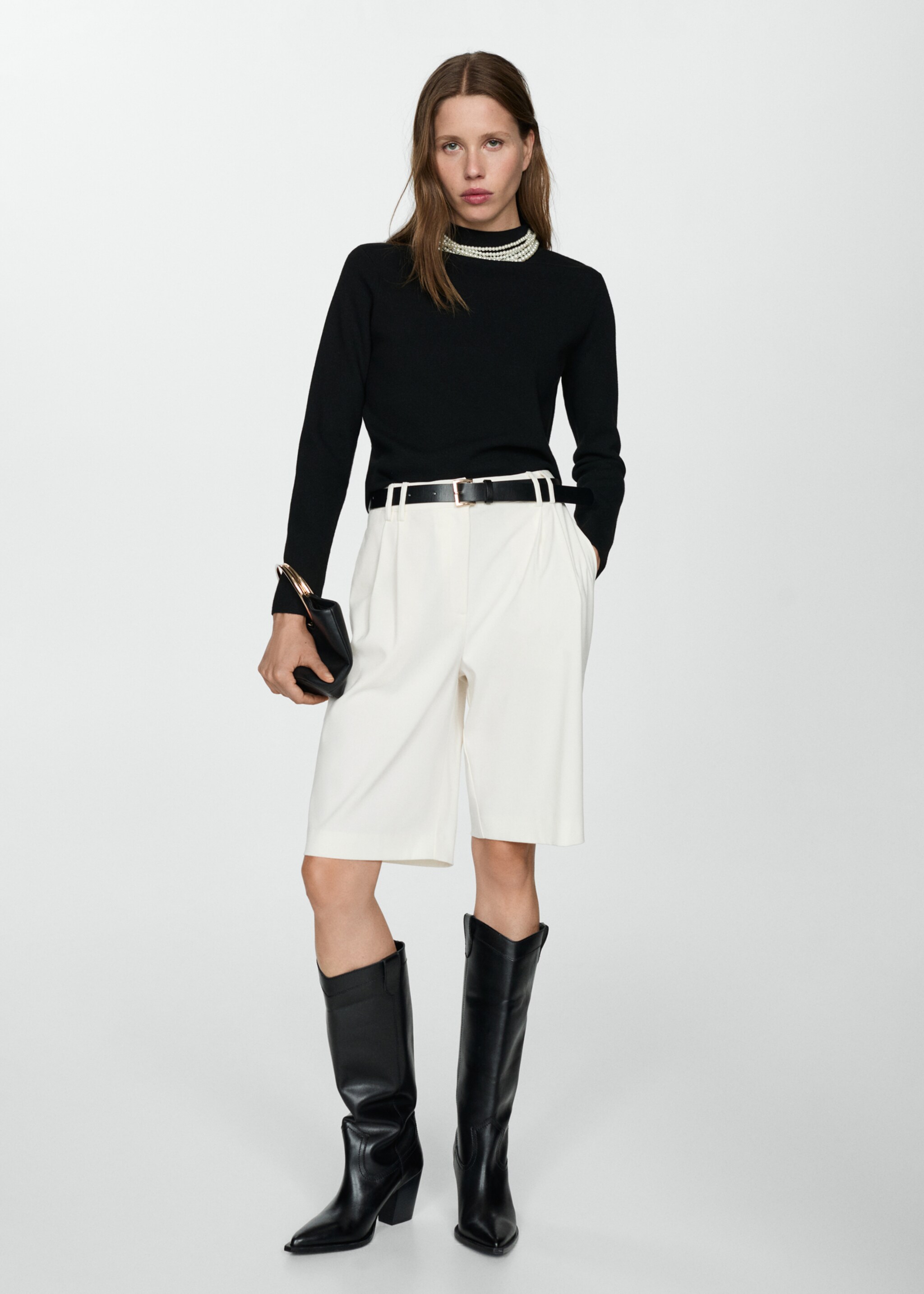 Perkins-neck sweater - General plane, Black. Ref: 77085636-00.