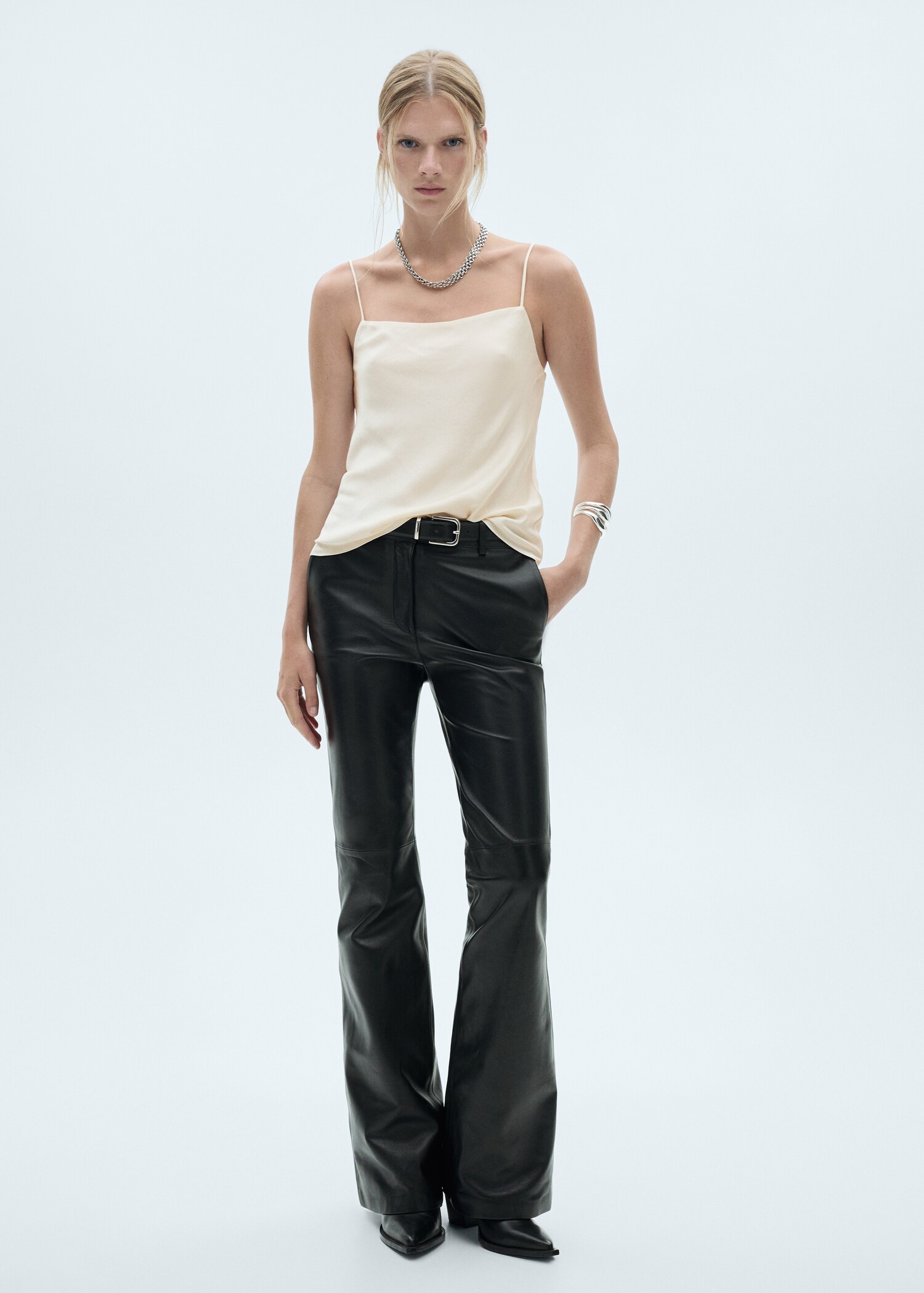 Satin top with thin straps - General plane