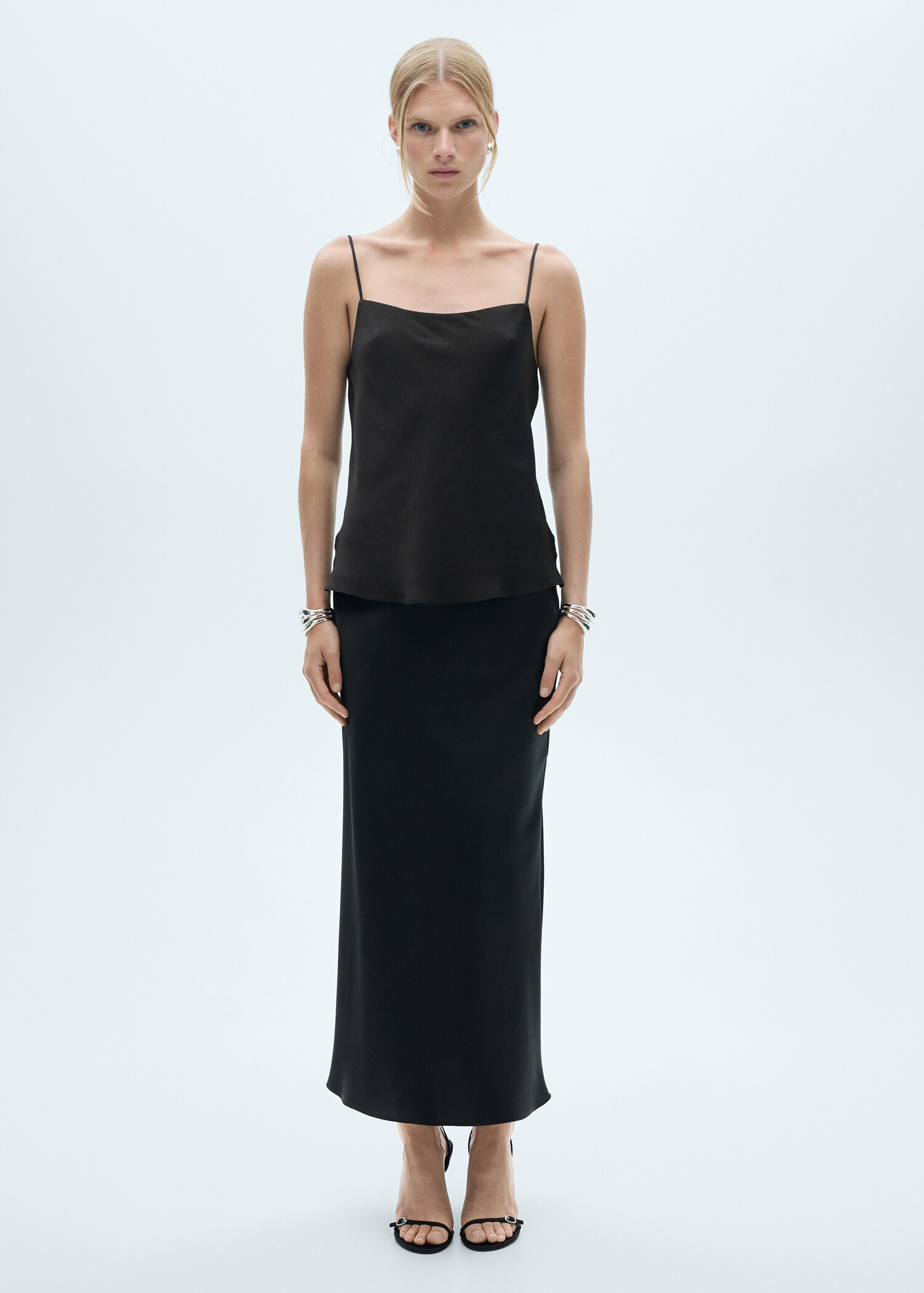 Satin top with thin straps - General plane