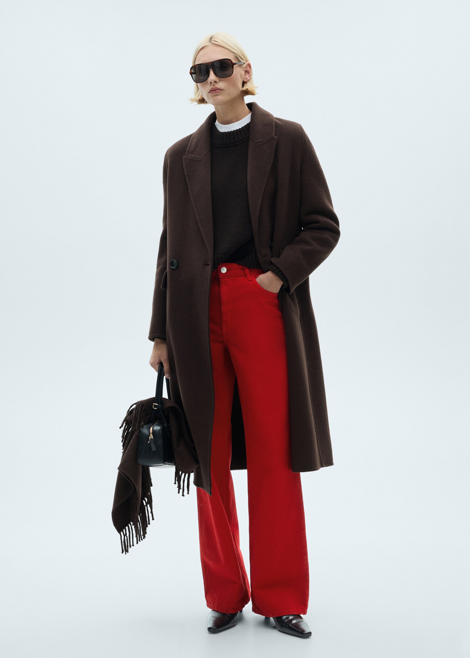 High waist straight jeans - General plane
