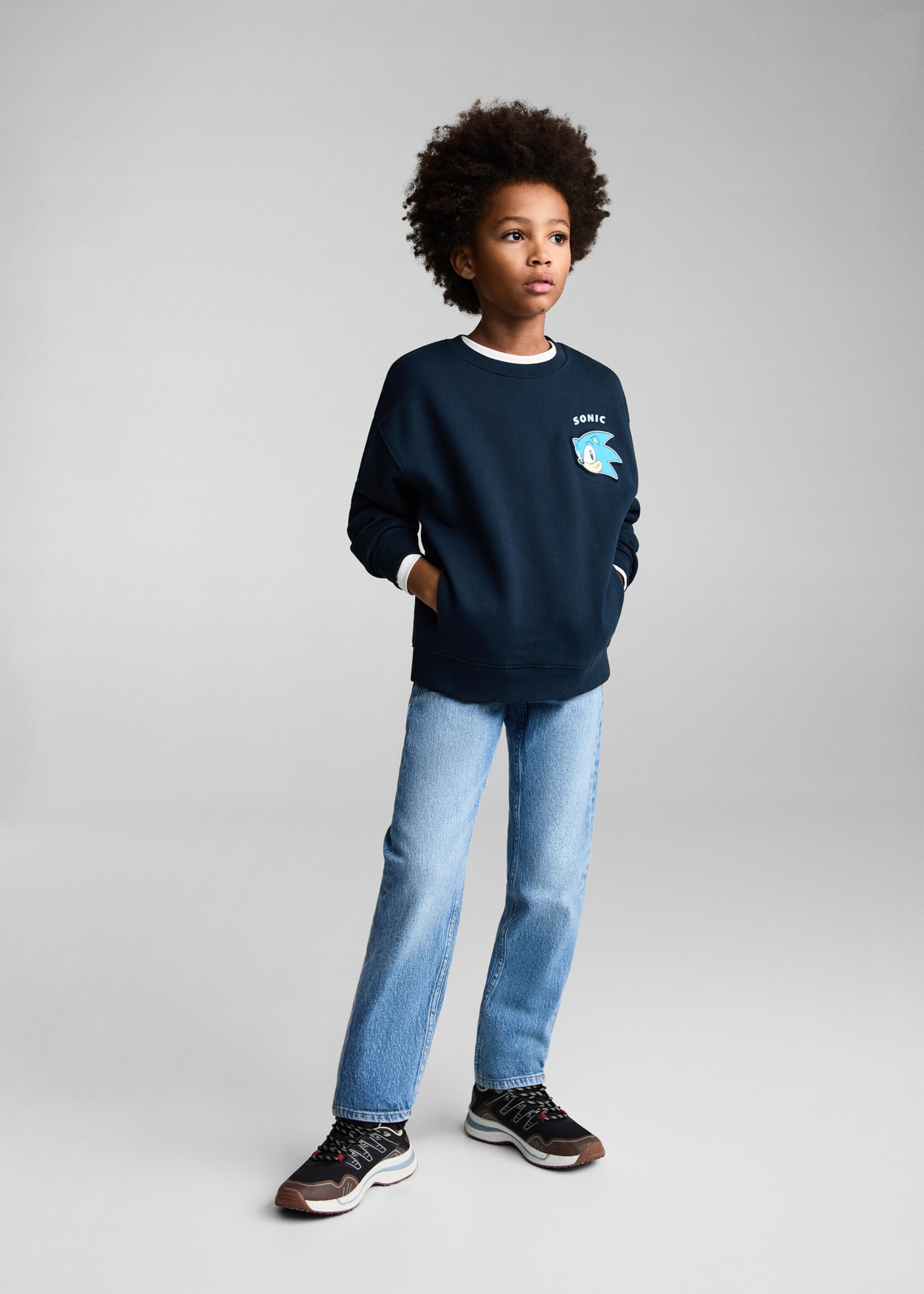 Sudadera Sonic relieve - Plano general, Azul marino oscuro. Ref: 77086725-00.
