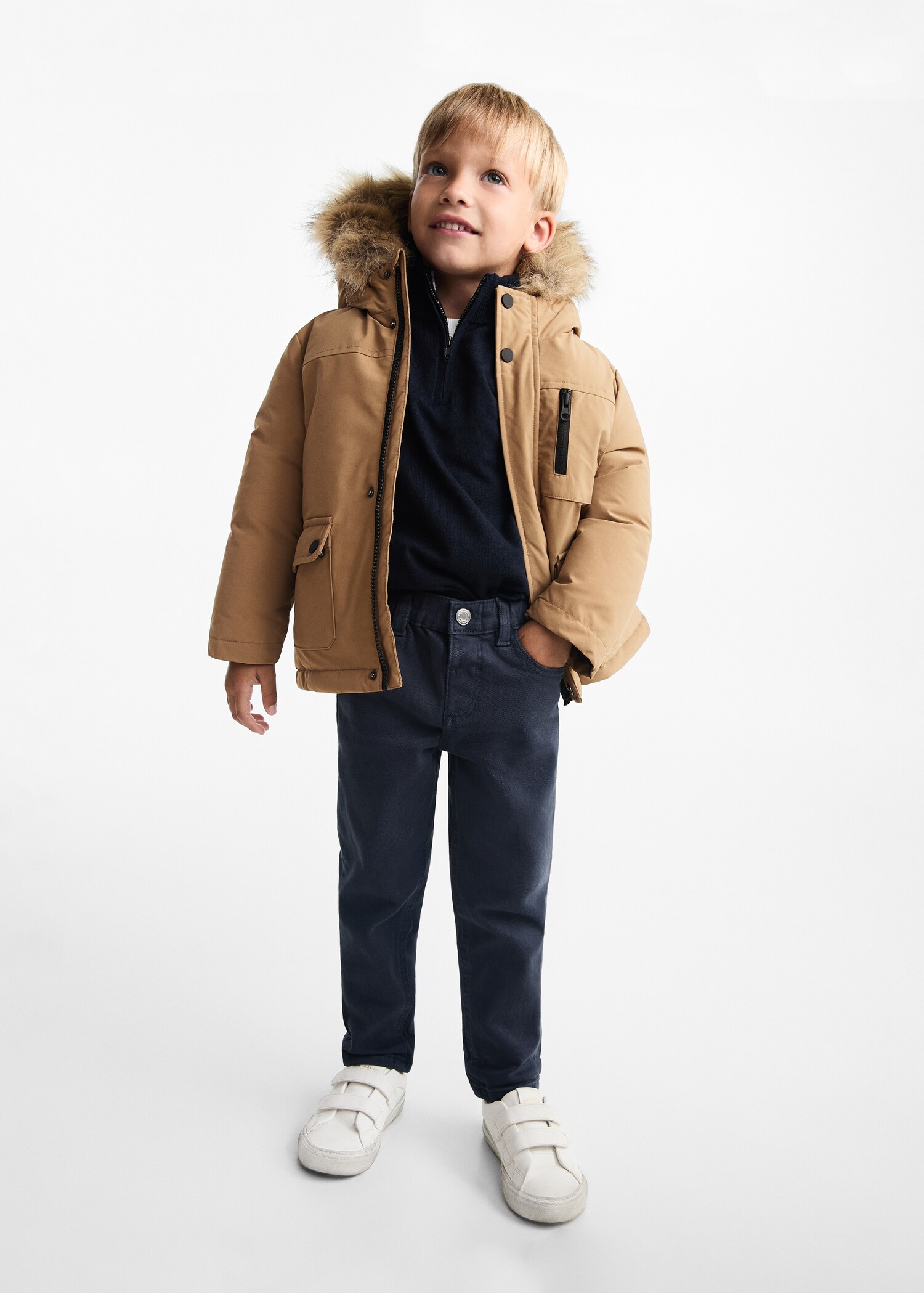 Steppanorak mit Fleece-Innenfutter - Allgemeine Ansicht