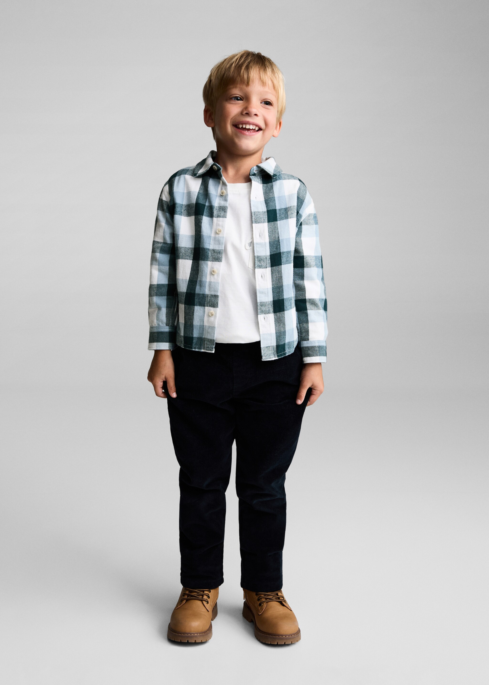 Check cotton shirt - General plane, Dark Green. Ref: 77087655-00.