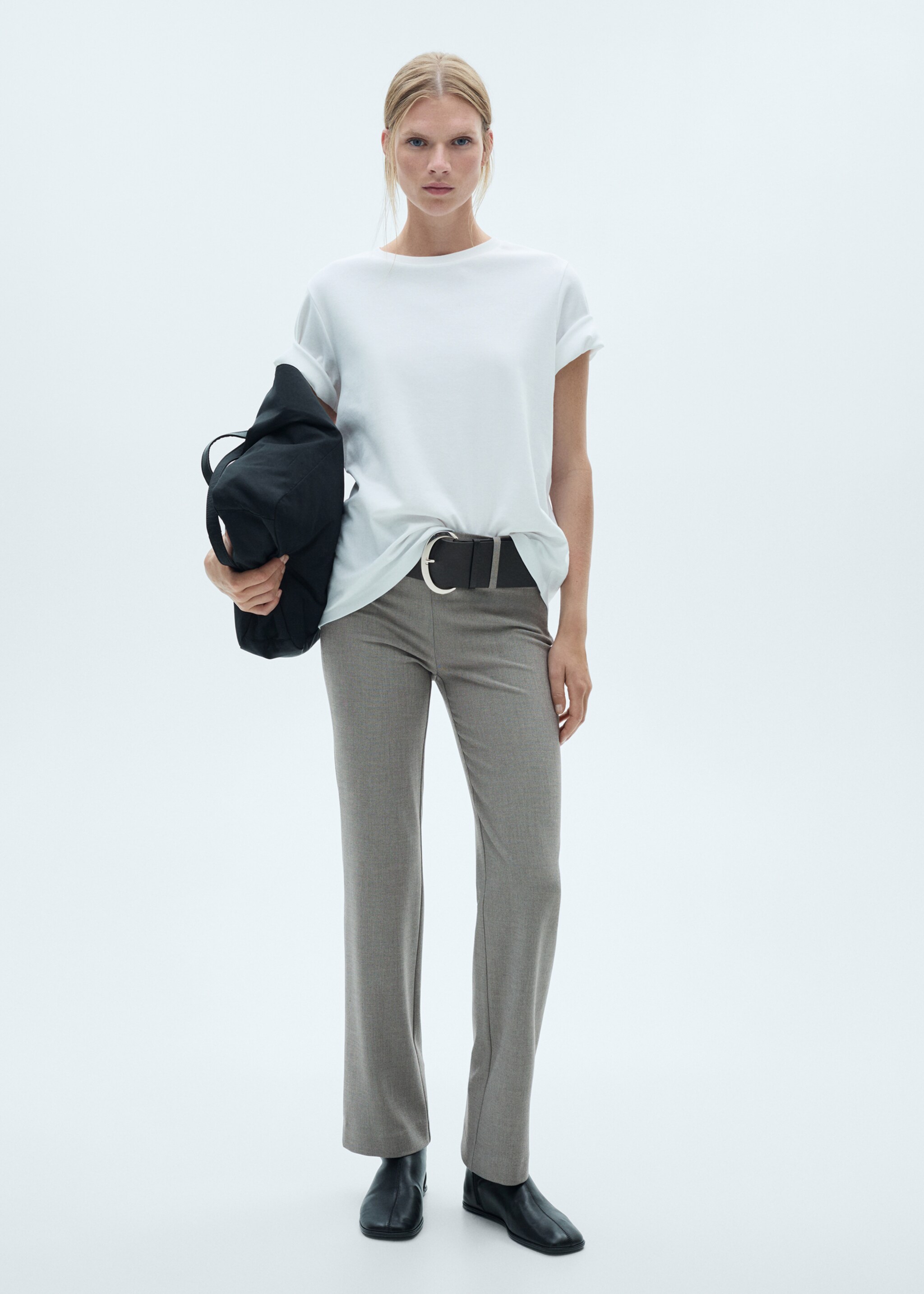 Belt straight-fit trousers - General plane, Grey. Ref: 77087681-00.
