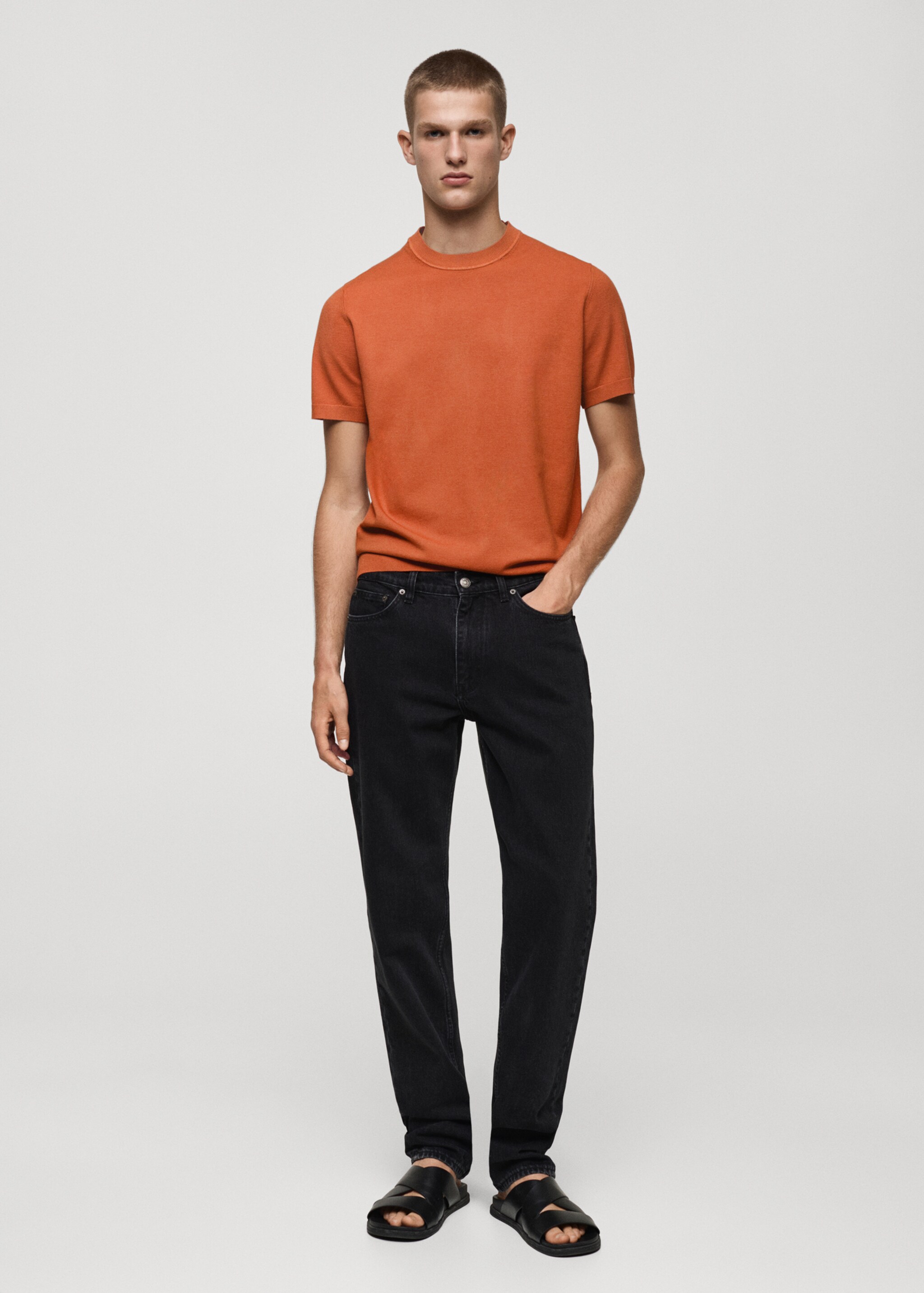 Fine-knit regular-fit t-shirt - General plane