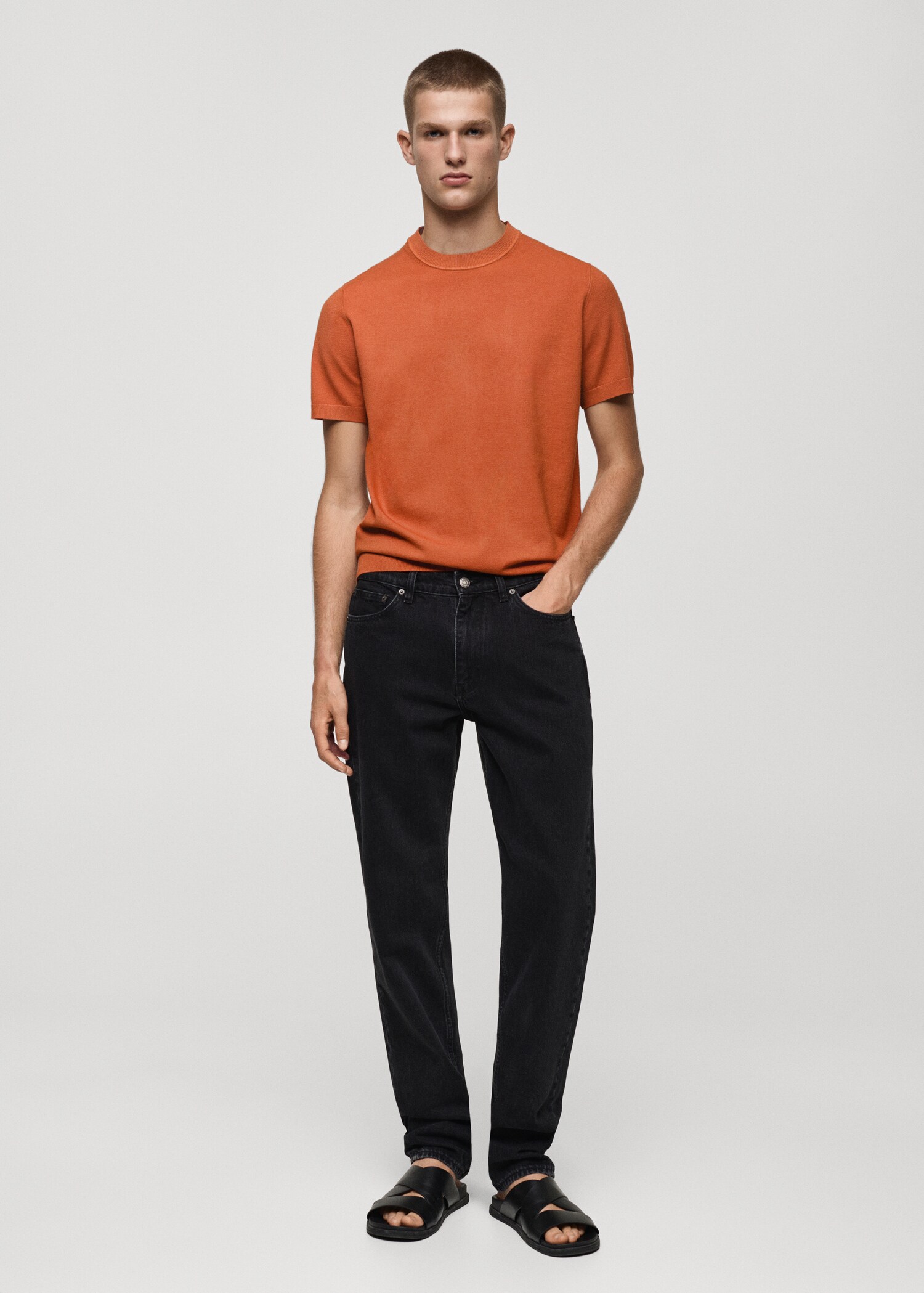 Fine-knit regular-fit t-shirt - General plane