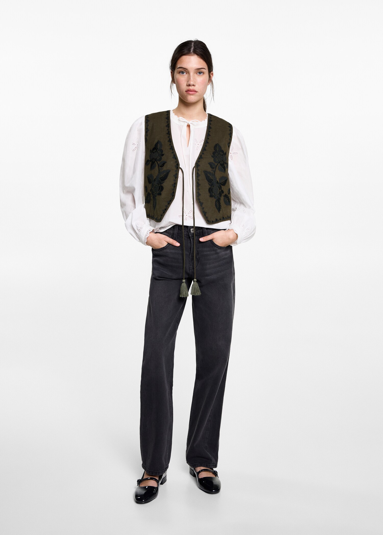 Floral-embroidered waistcoat - General plane
