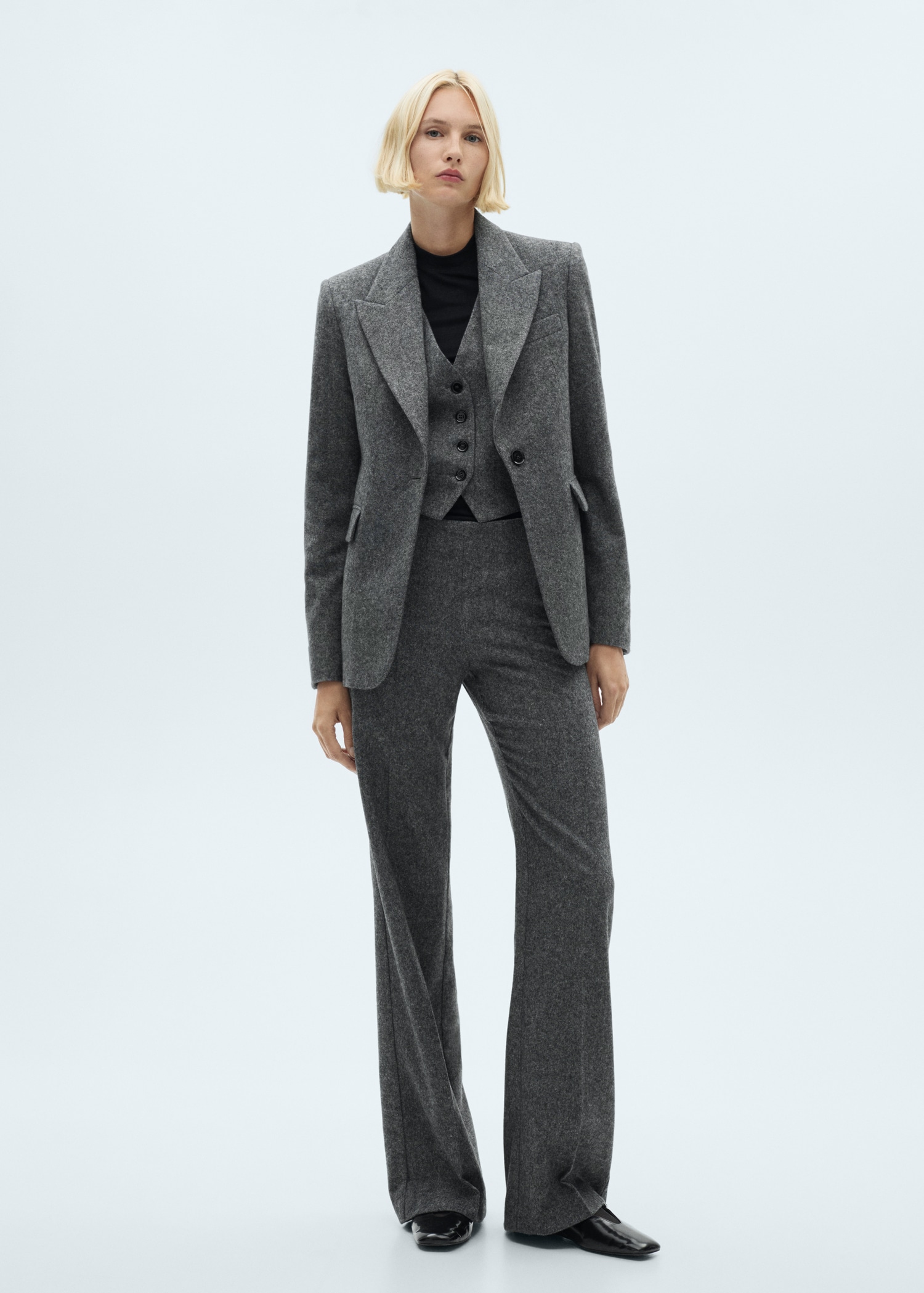 Marbled wool suit waistcoat - General plane