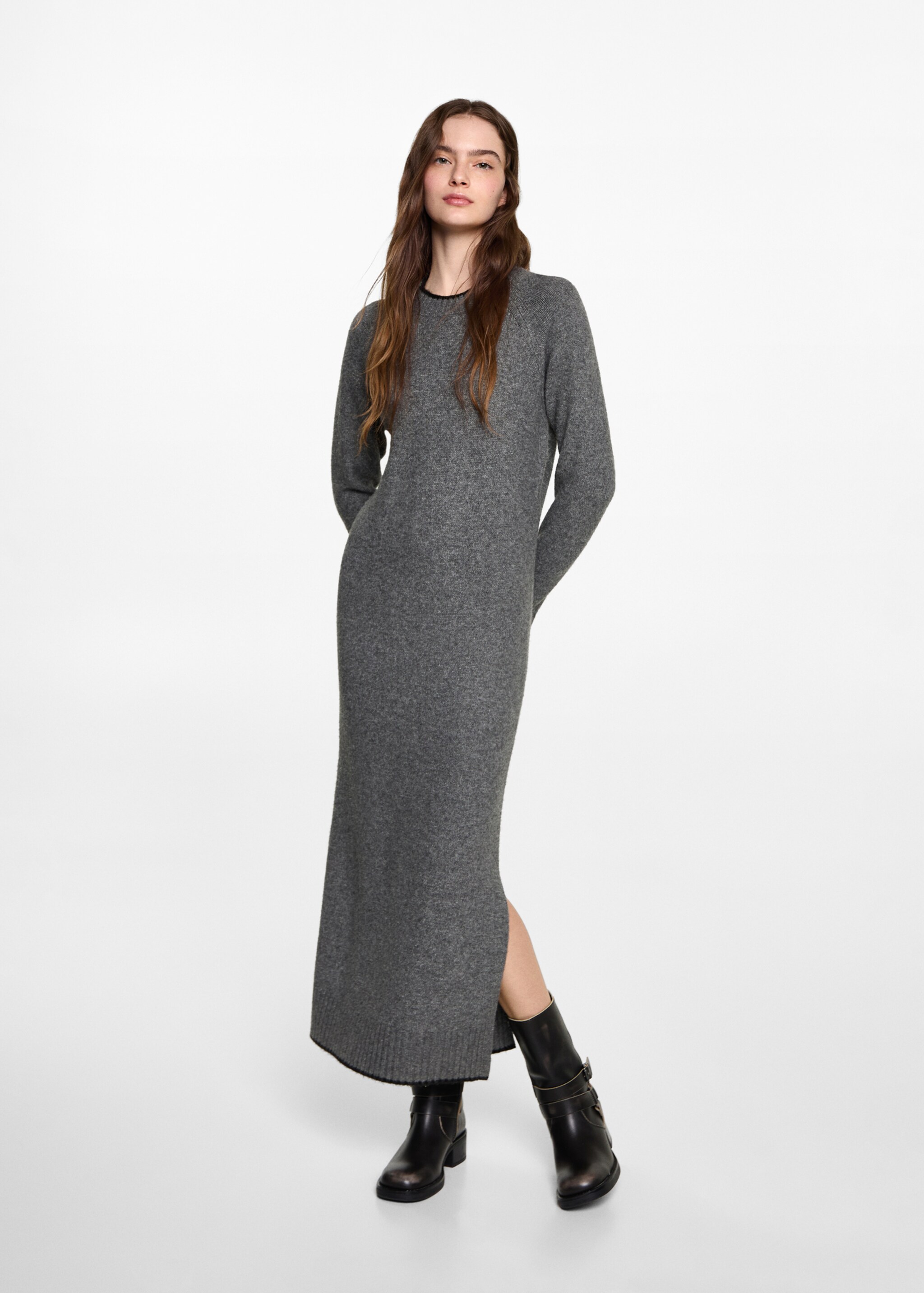 Vestit punt llarg - Pla general, Gris. Ref: 77088276-00.