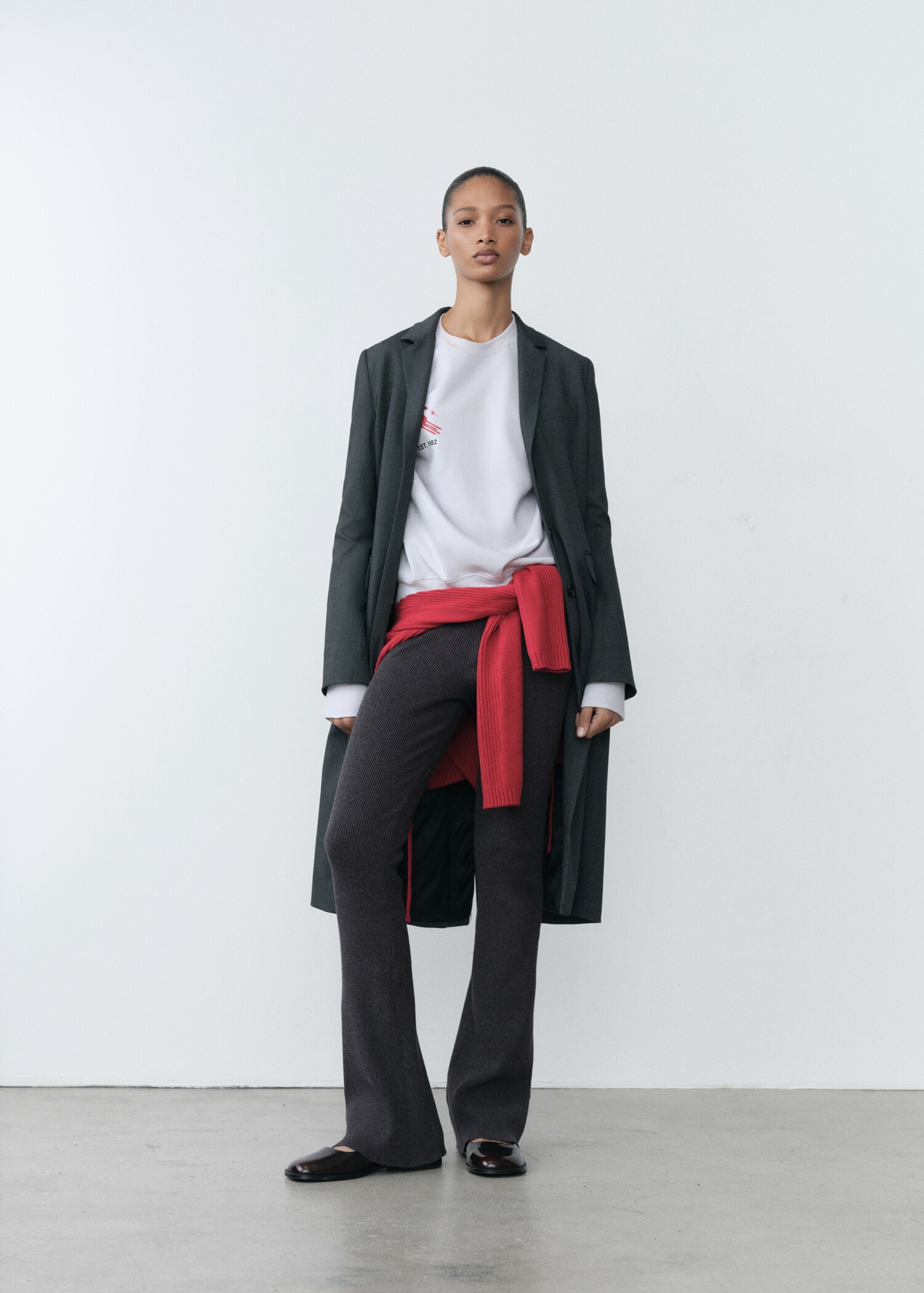 Trousers with knitted waistband - General plane