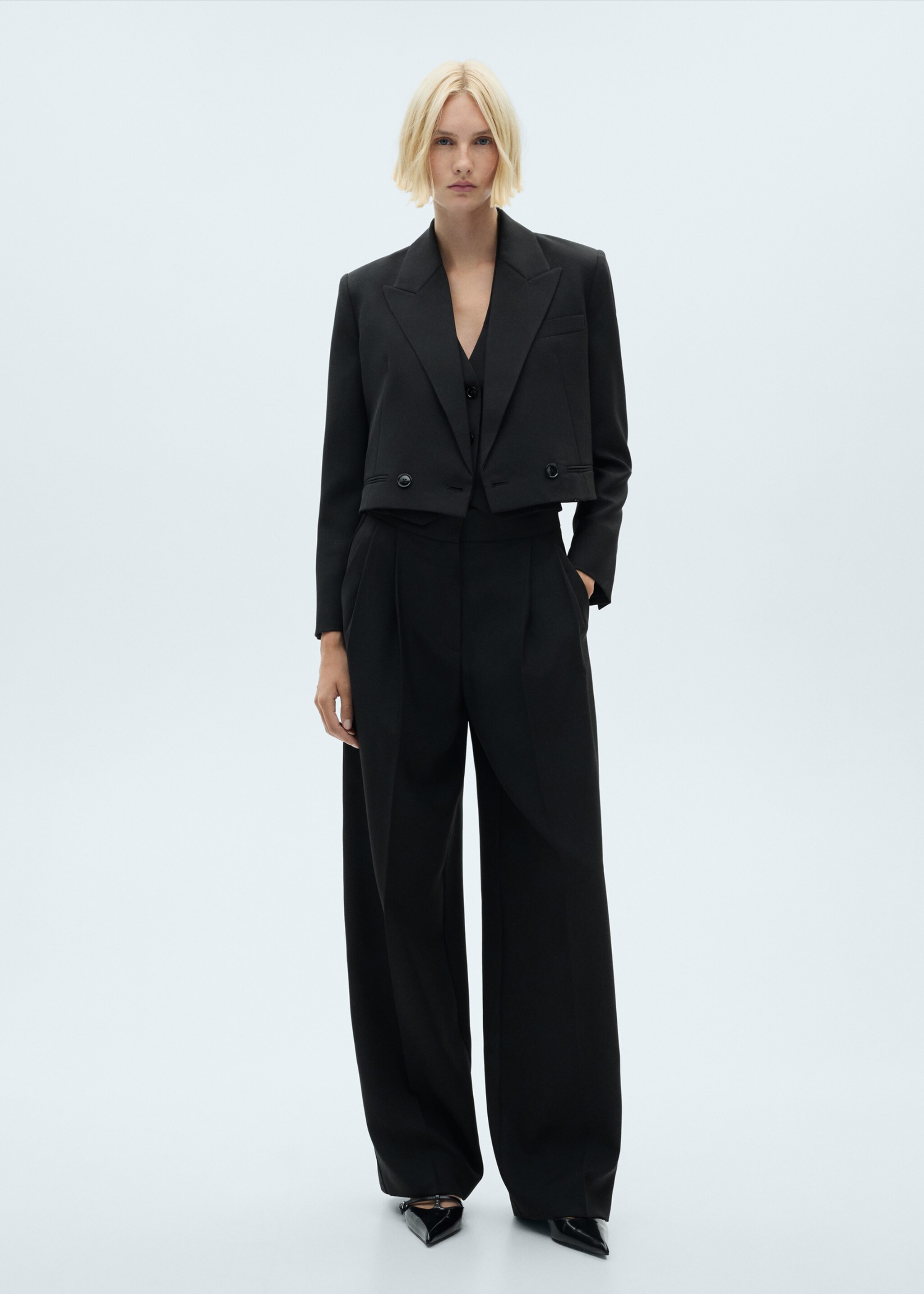 Pantalon de tailleur droit - Plan général, Noir. Ref: 77089235-00.