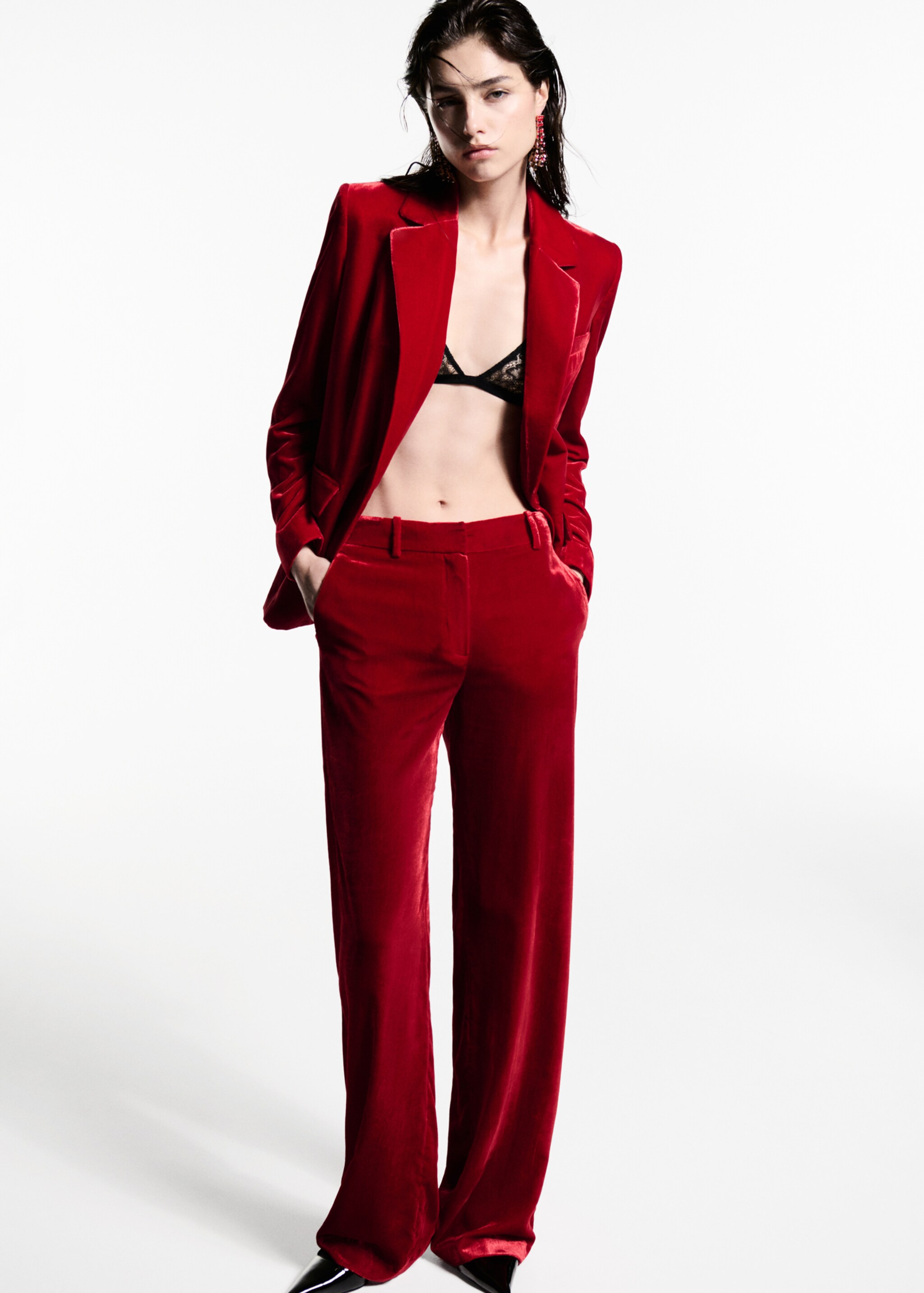 Velvet suit jacket - General plane, Strawberry. Ref: 77089236-00.