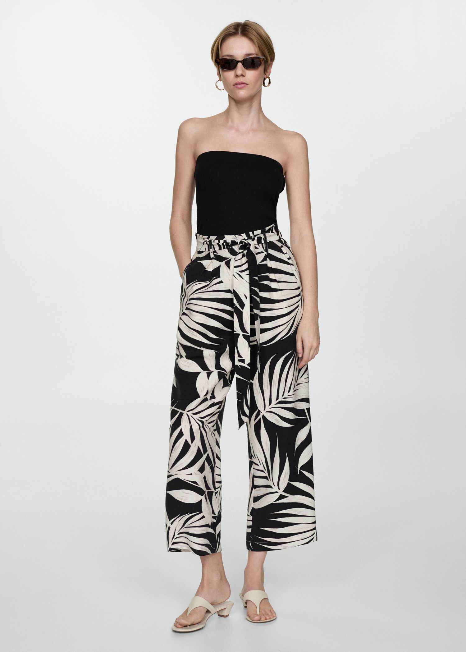 Printed trousers with bow - General plane