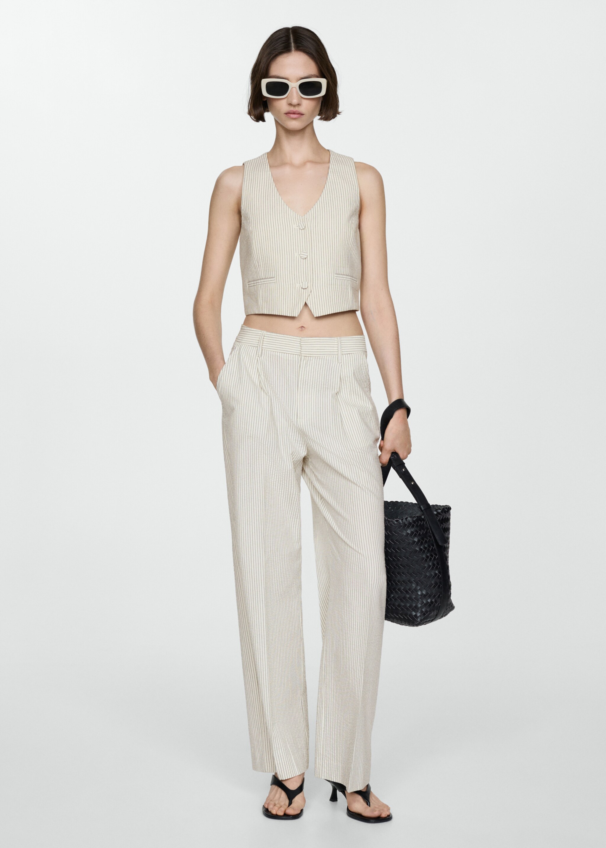 Straight striped trousers - General plane