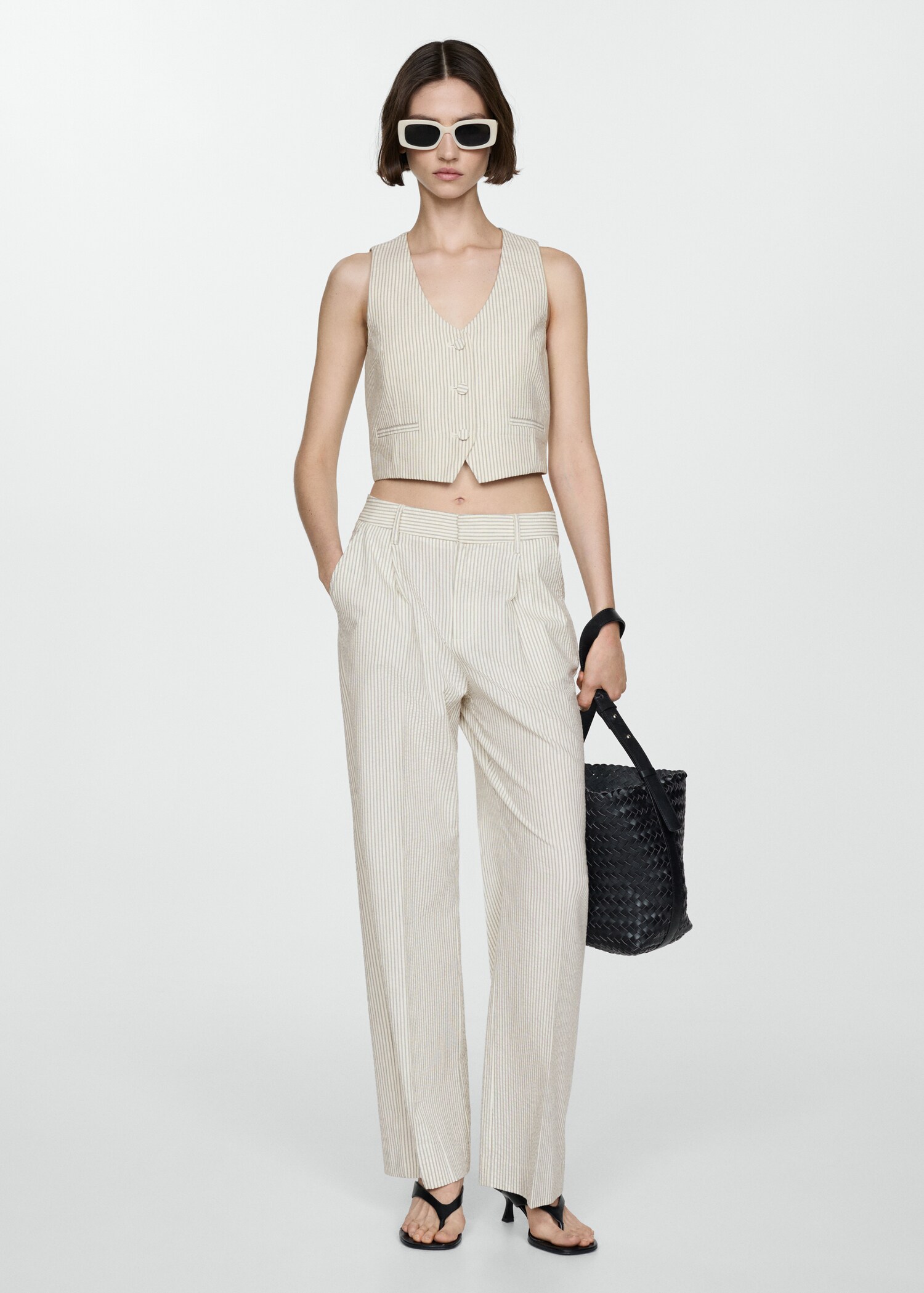 Straight striped trousers - General plane