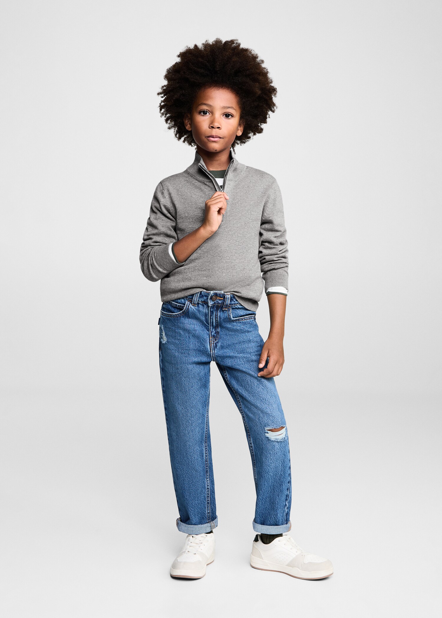 Pullover mit Zip-Kragen - Allgemeine Ansicht