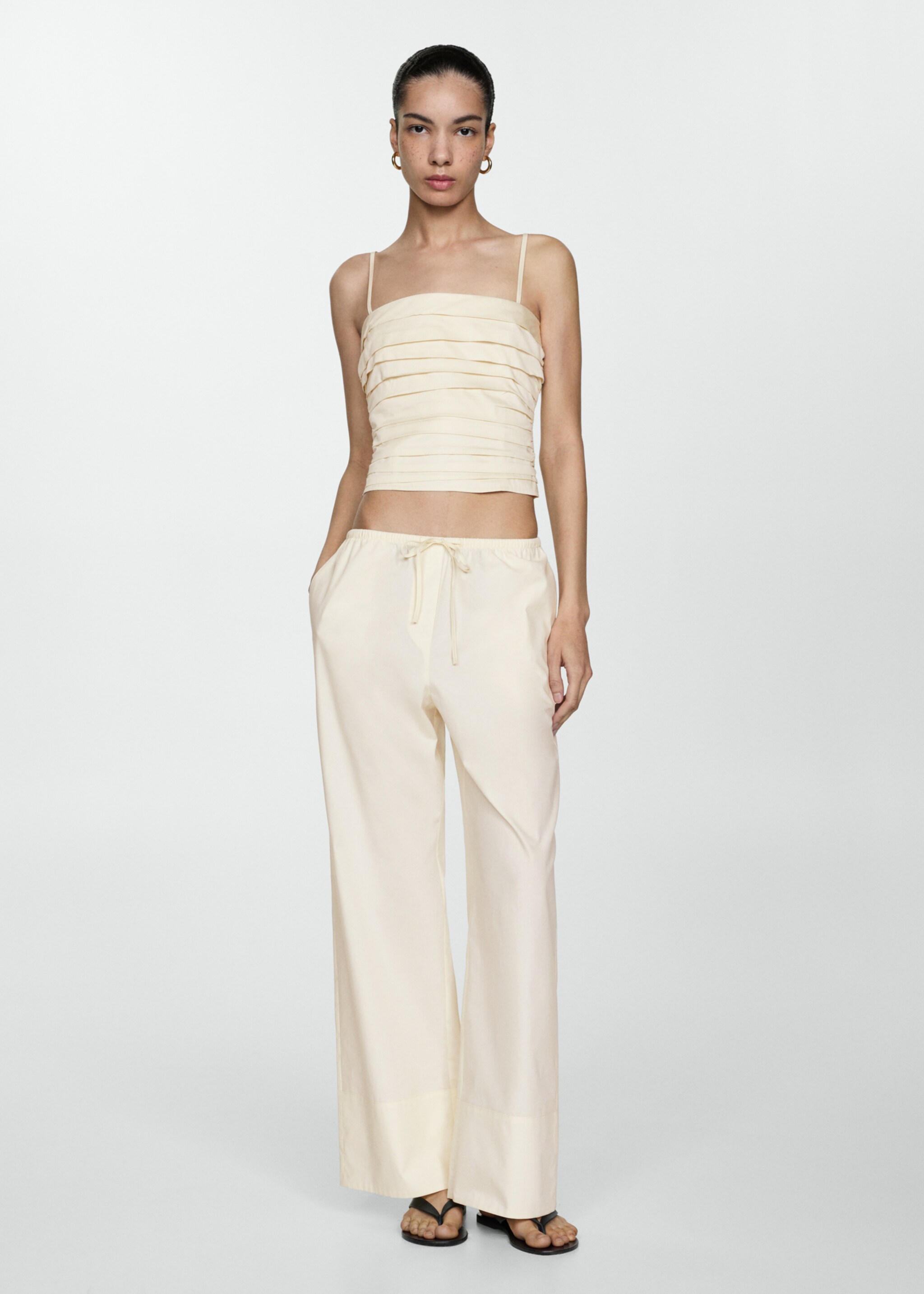 Cotton wideleg trousers - General plane