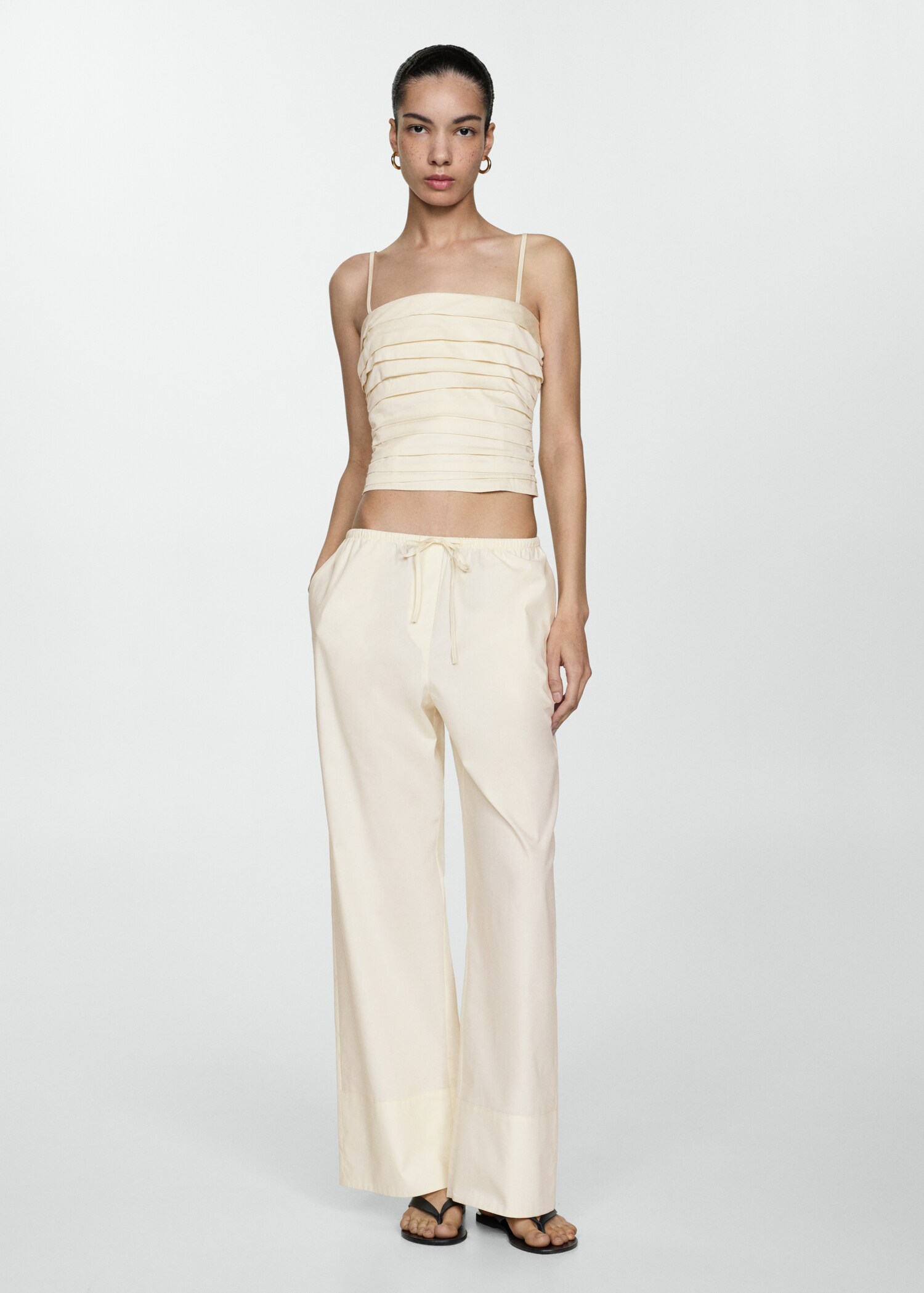 Cotton wideleg trousers - General plane