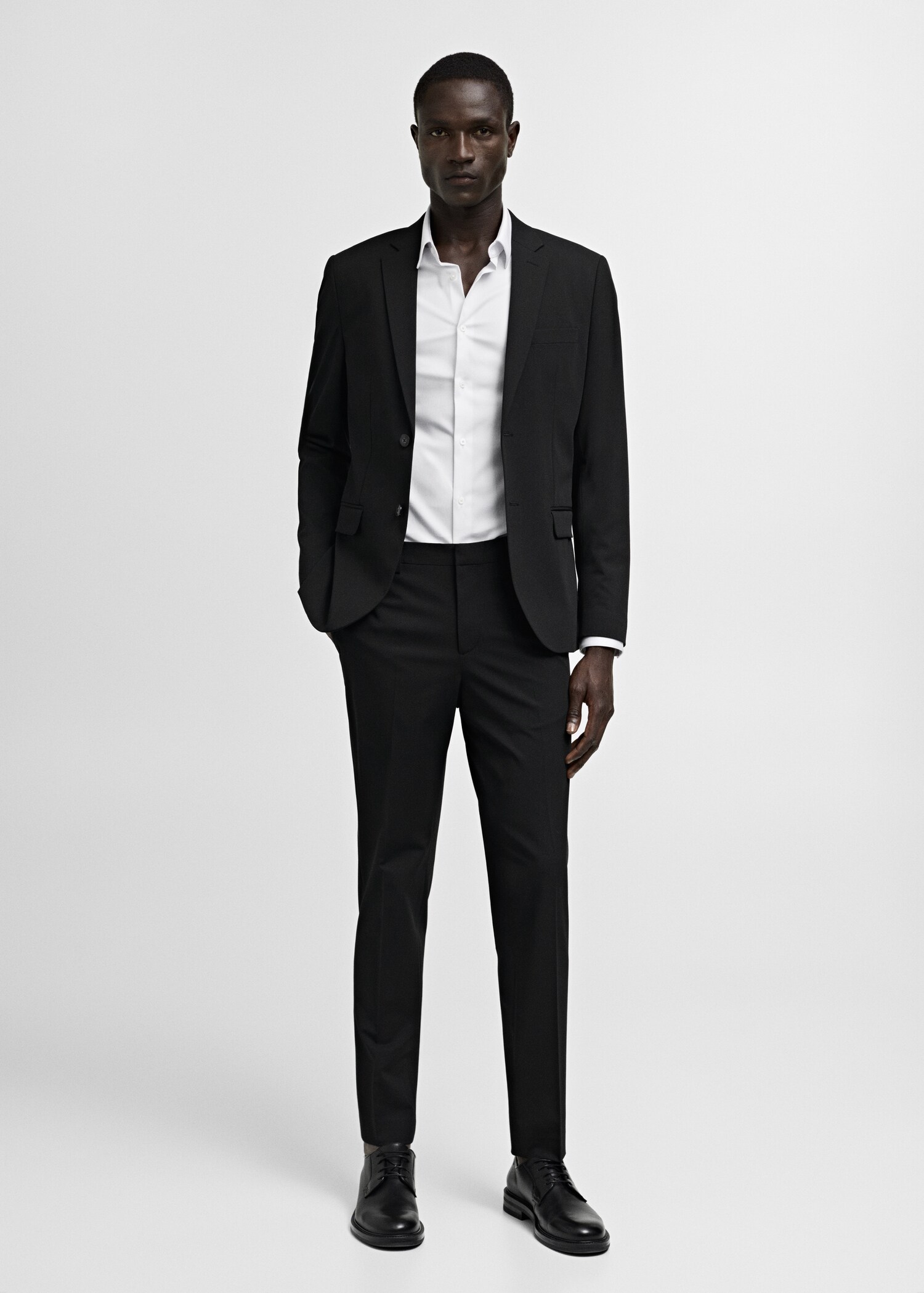 Camisa vestit súper slim fit popelín - Pla general