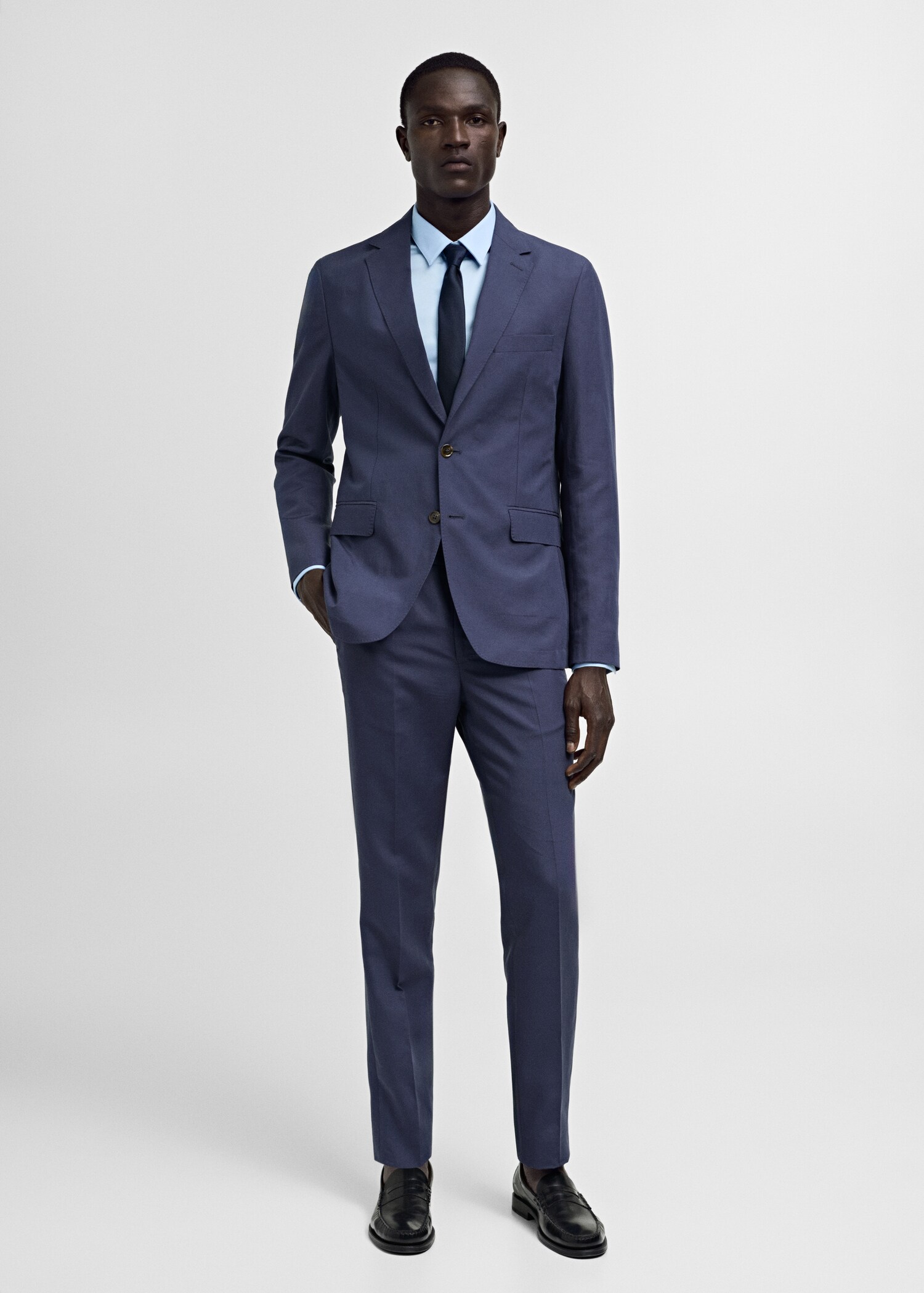 Camisa vestit súper slim fit popelín - Pla general