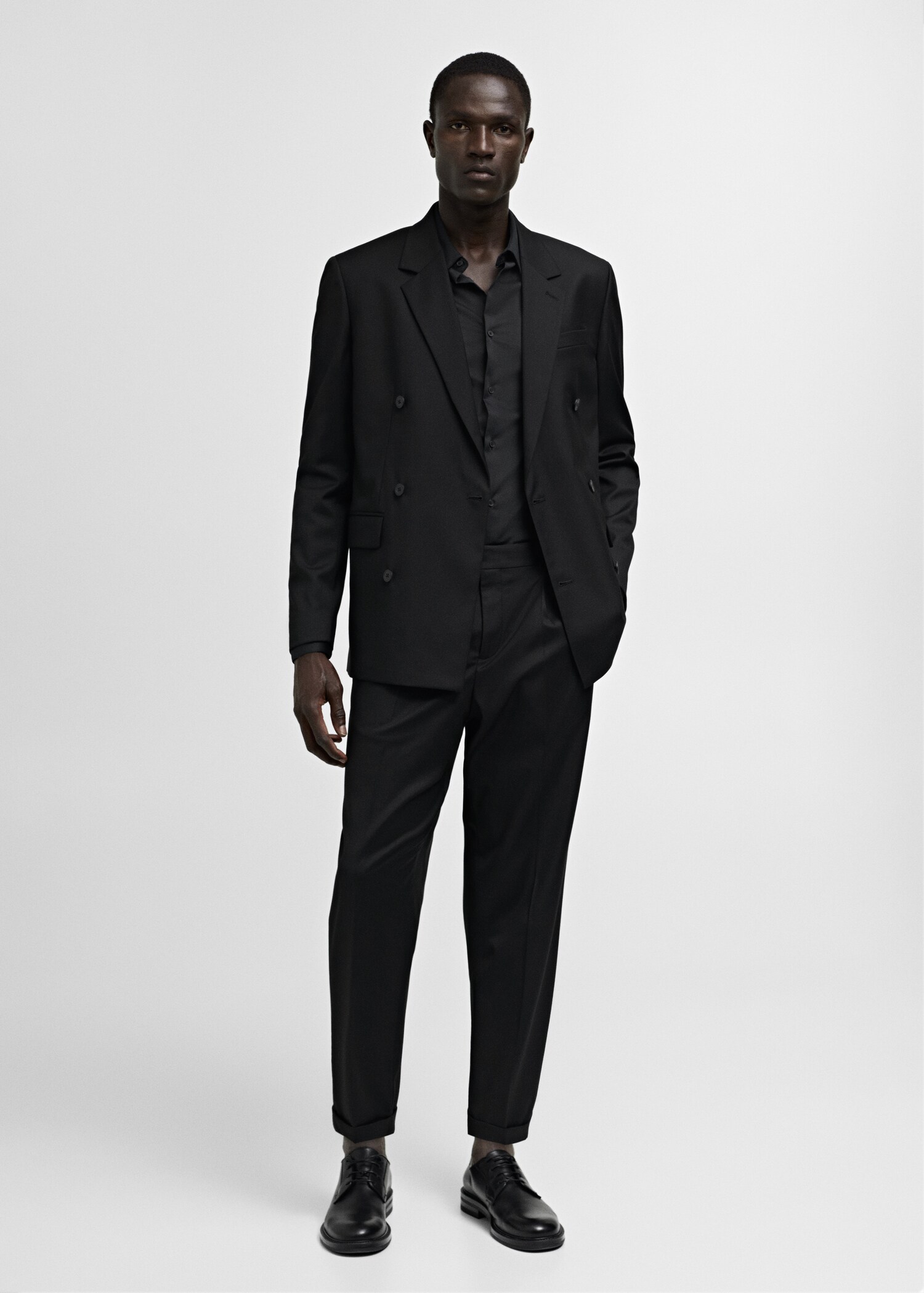 Camisa vestit súper slim fit popelín - Pla general