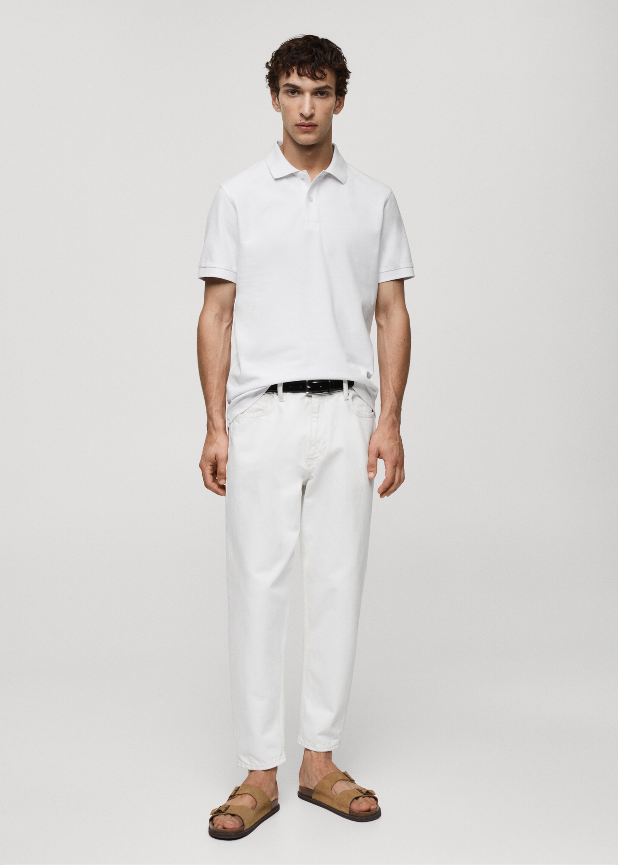 100% cotton pique polo shirt - General plane