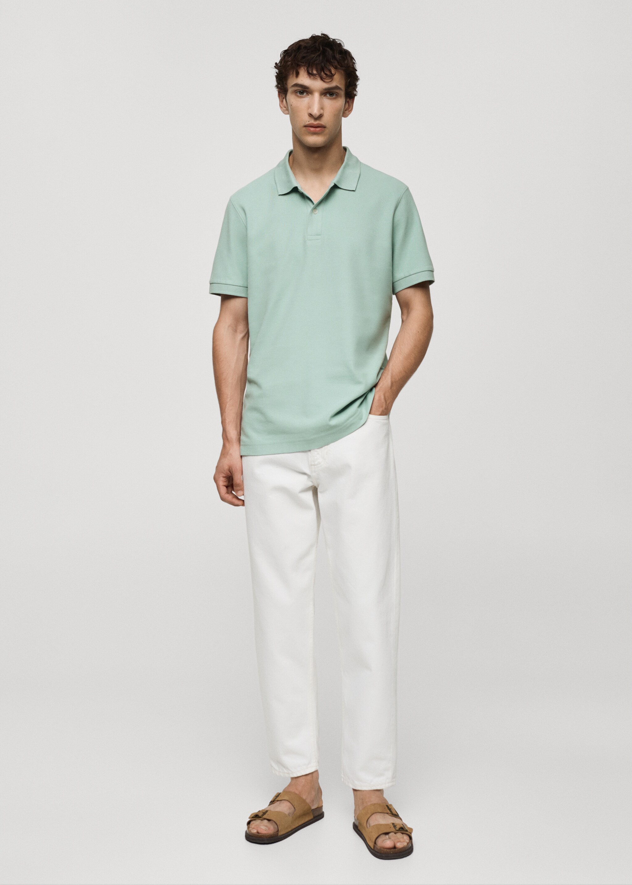 100% cotton pique polo shirt - General plane