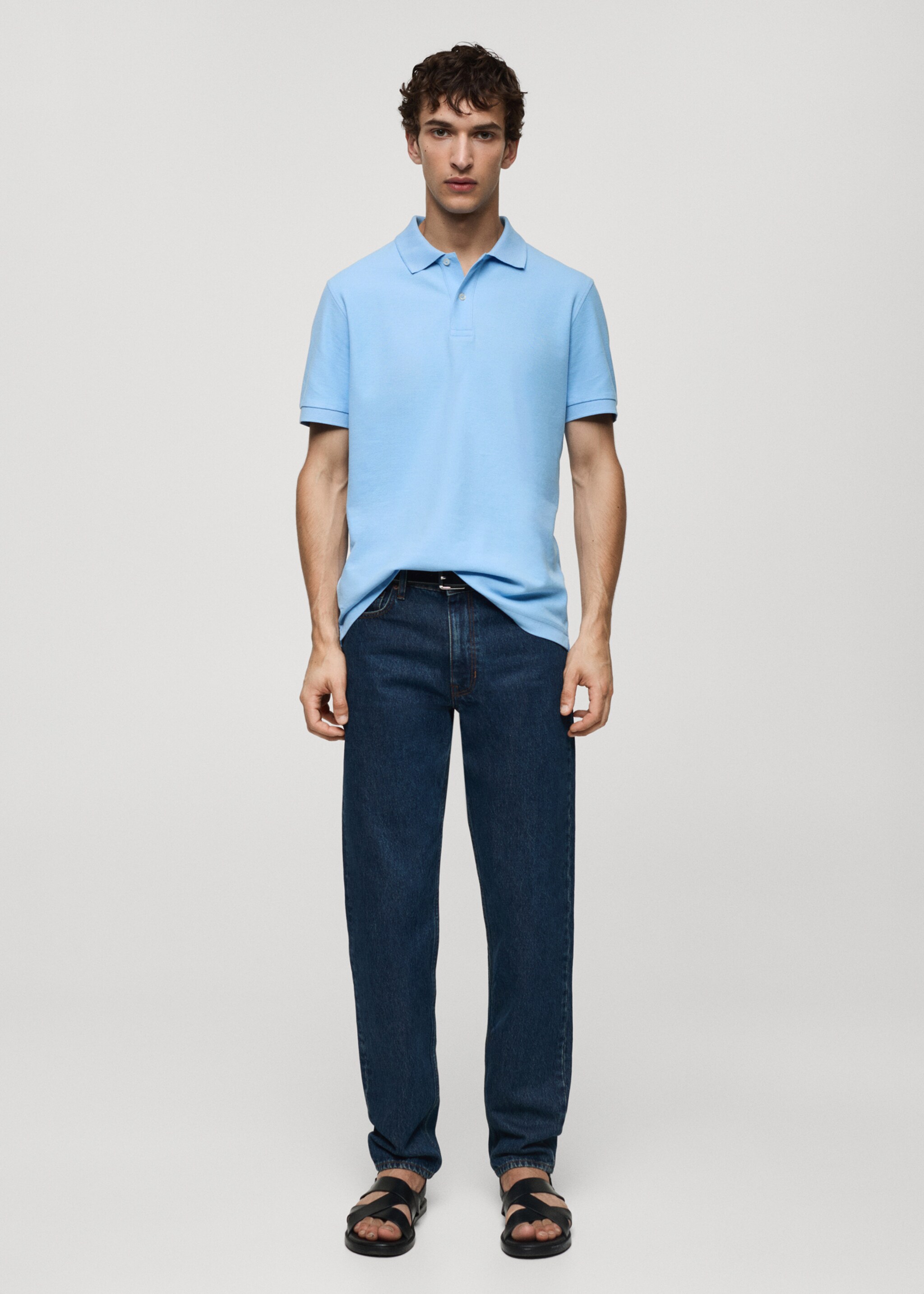 100% cotton pique polo shirt - General plane