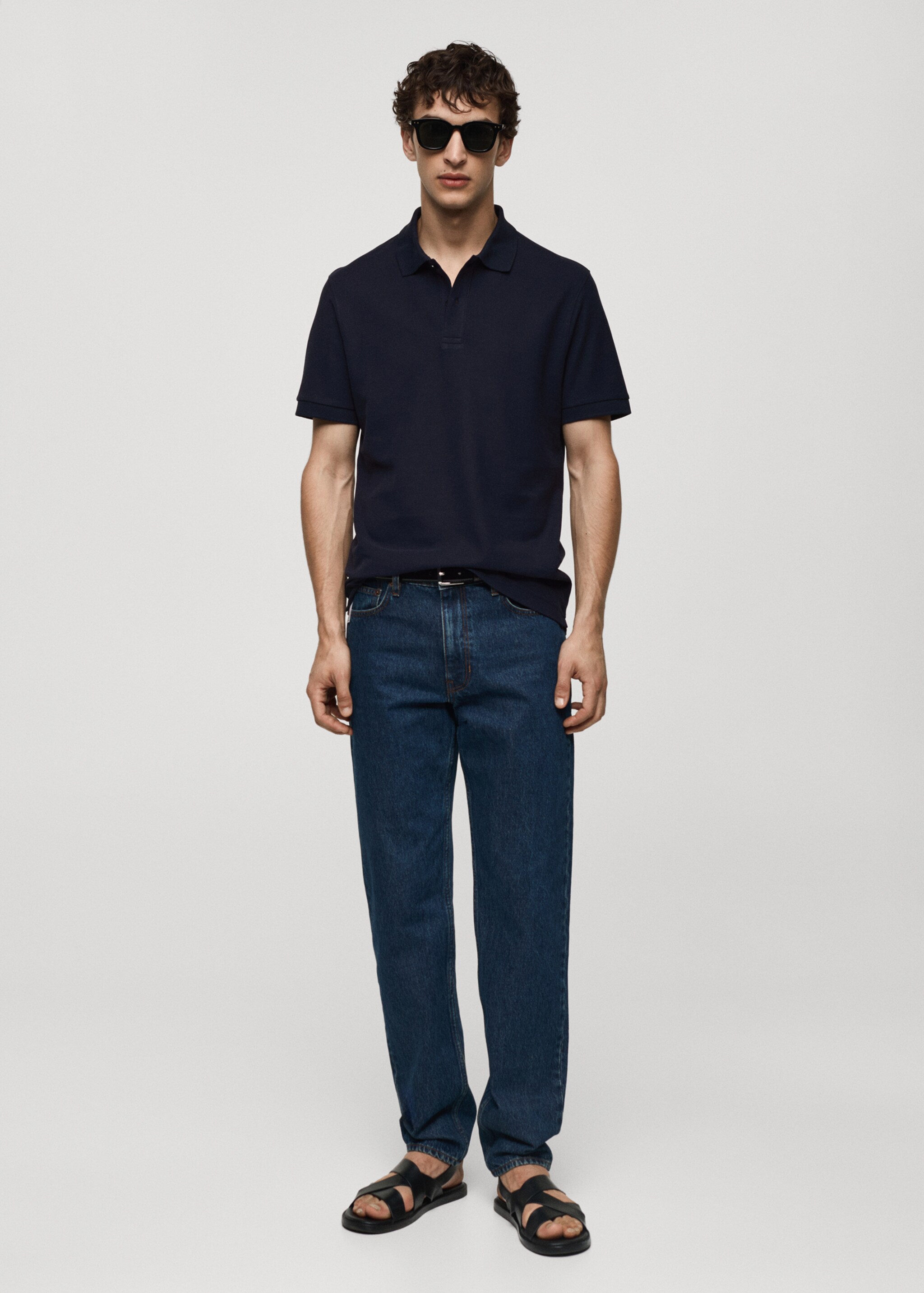 100% cotton pique polo shirt - General plane
