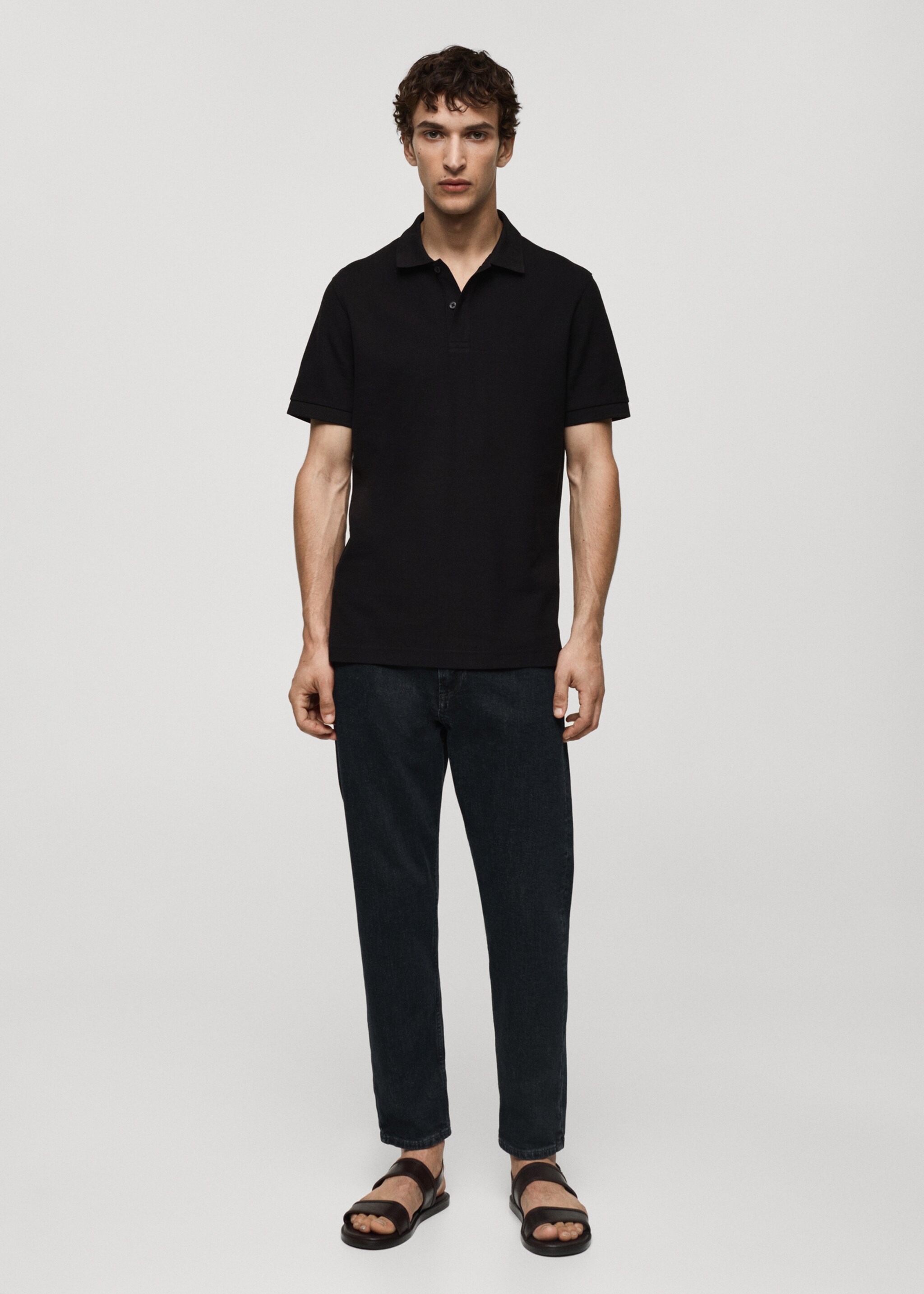 100% cotton pique polo shirt - General plane