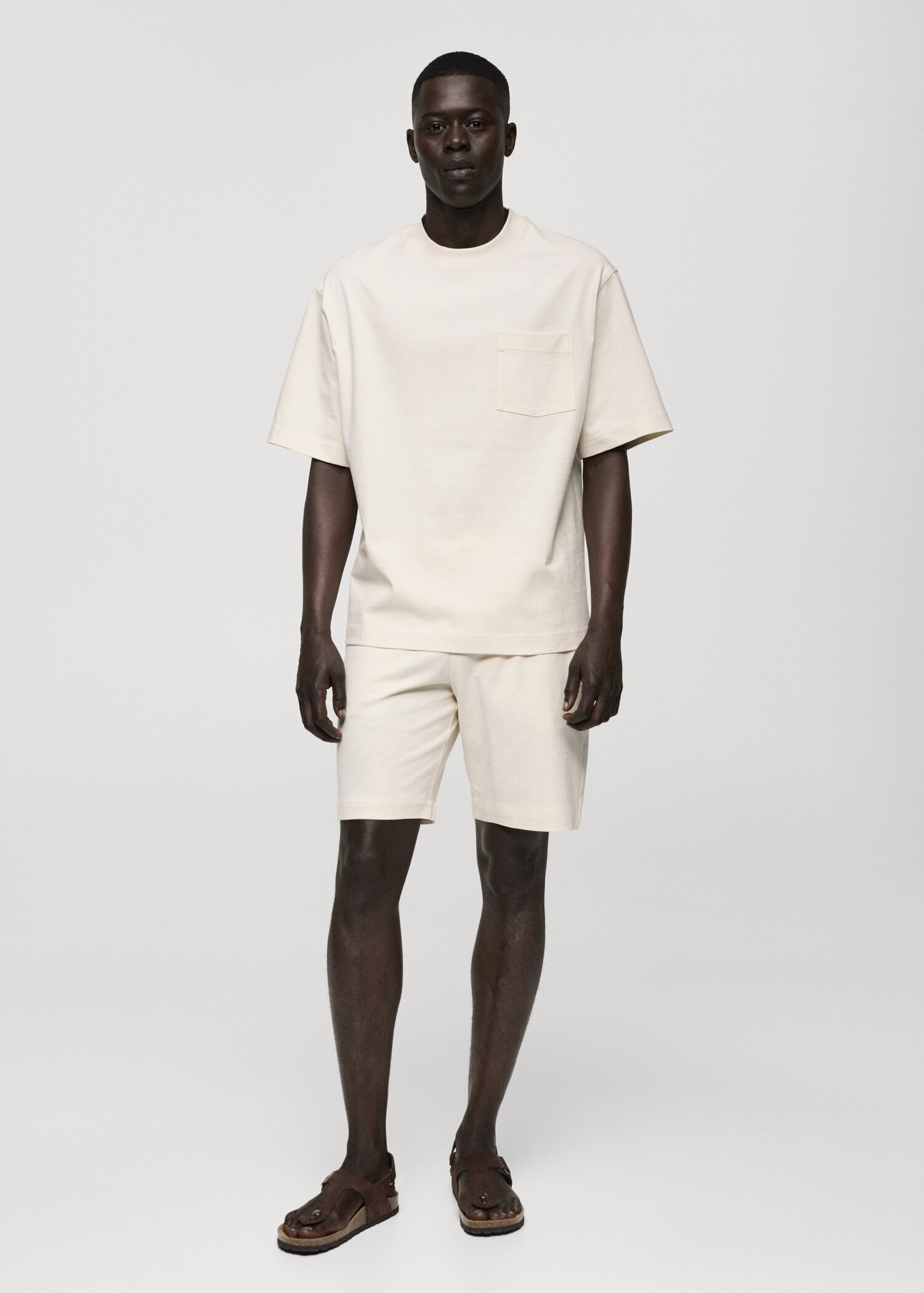 Bermudashorts aus 100 % Baumwolle mit Kordel - Allgemeine Ansicht