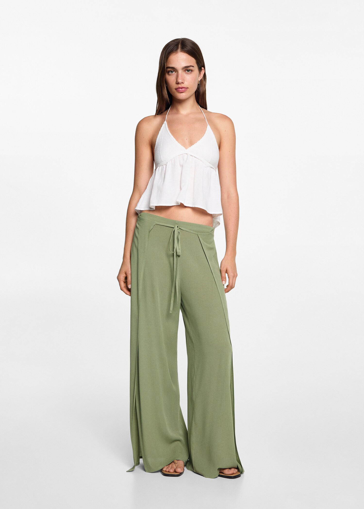 Palazzo trousers with openings - General plane