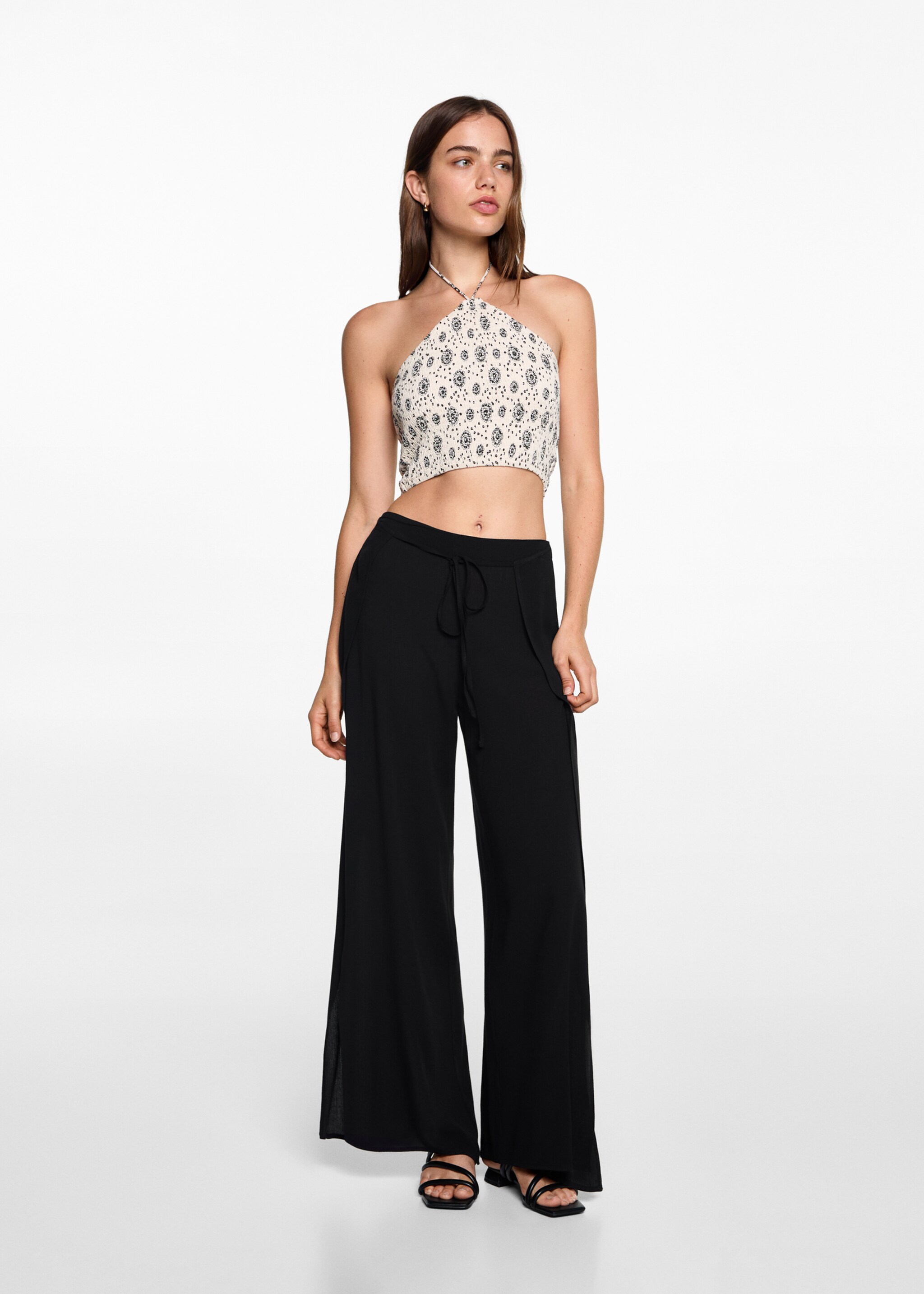 Palazzo trousers with openings - General plane