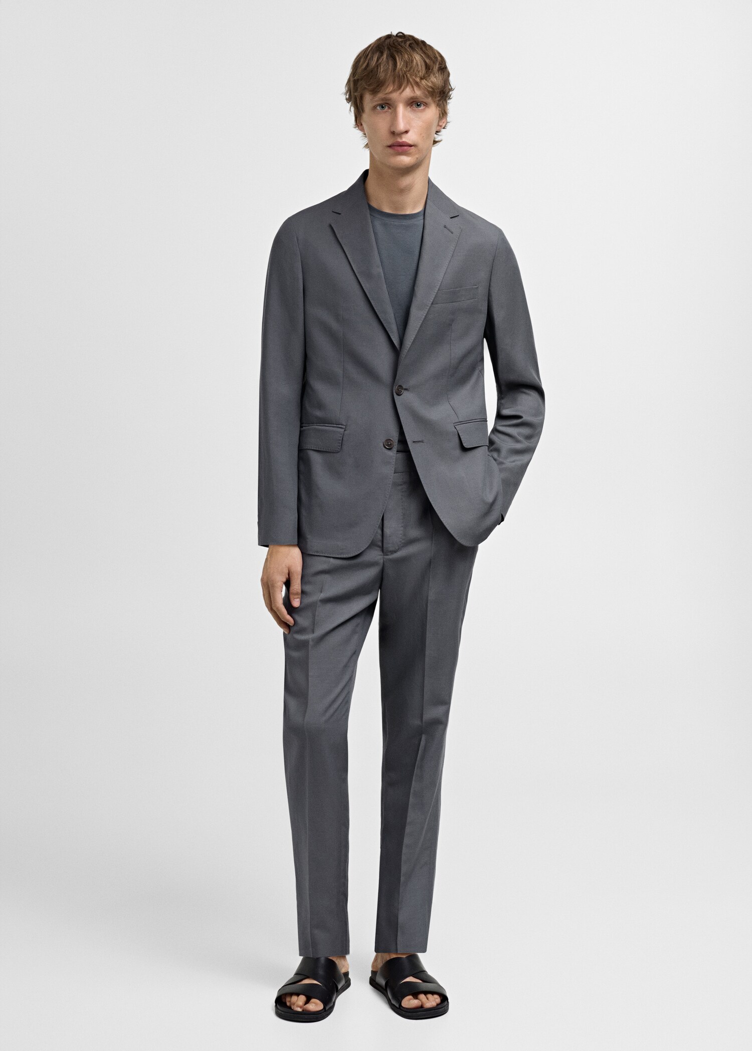 Slim Fit-Anzugblazer aus Leinengemisch - Allgemeine Ansicht