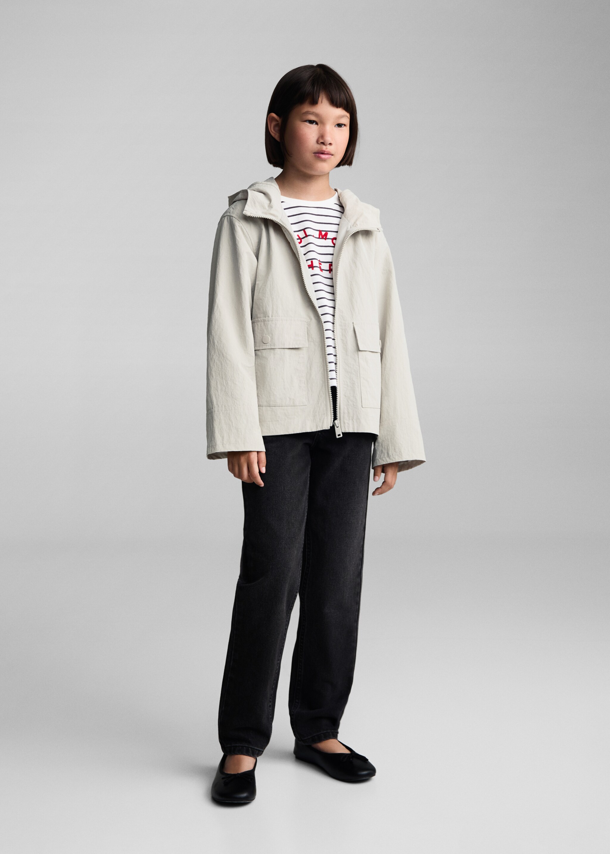 Raincoat hooded jacket - General plane, Grey. Ref: 77092540-00.