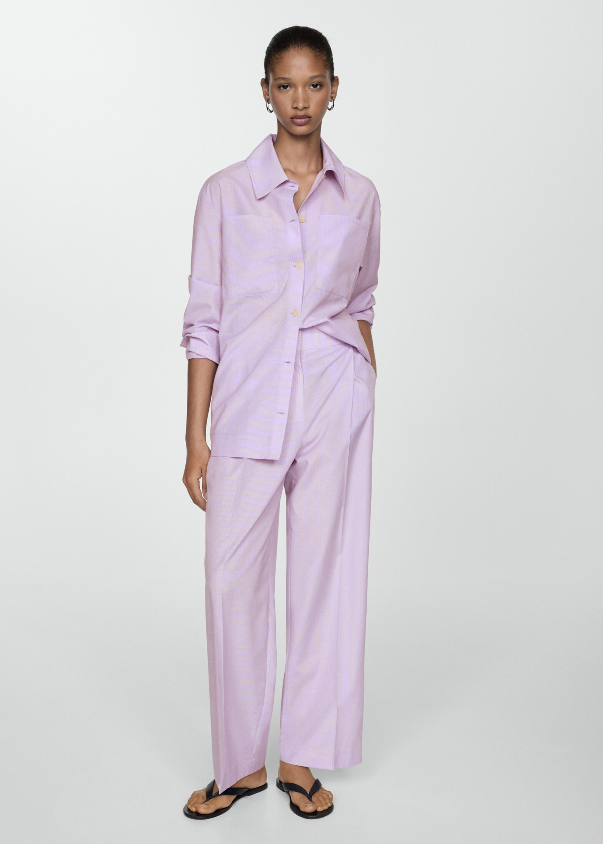 Pantalon wideleg rayures - Plan général