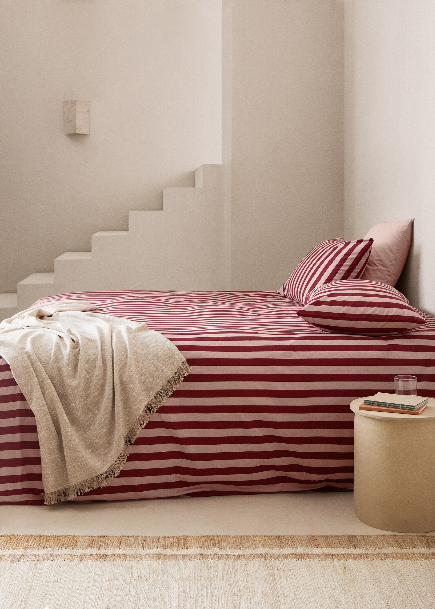Percale cotton Kodak-striped duvet cover for 90cm bed - General plane