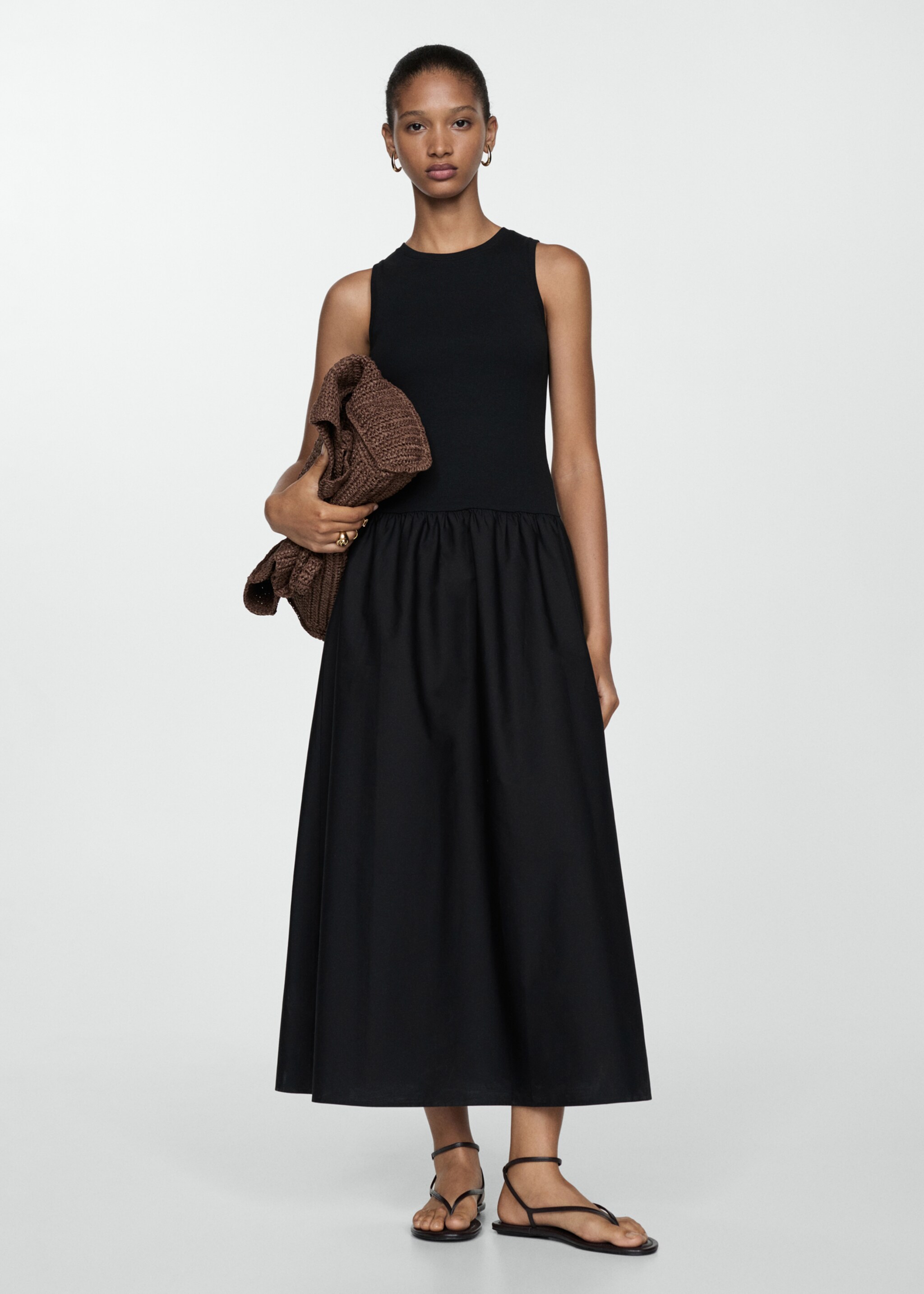 A-line dress - General plane, Black. Ref: 77093672-00.