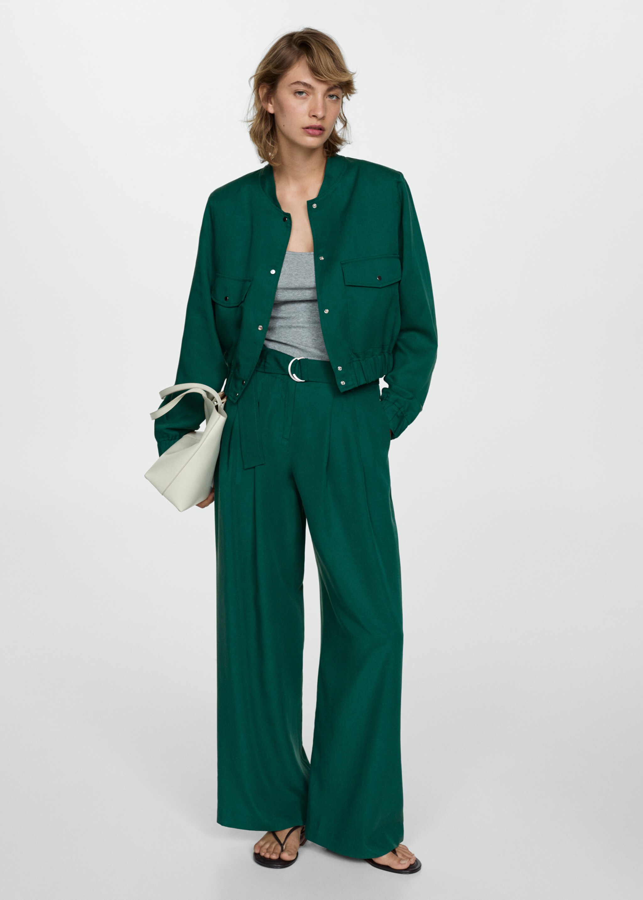 Lyocell jacket with pockets - General plane
