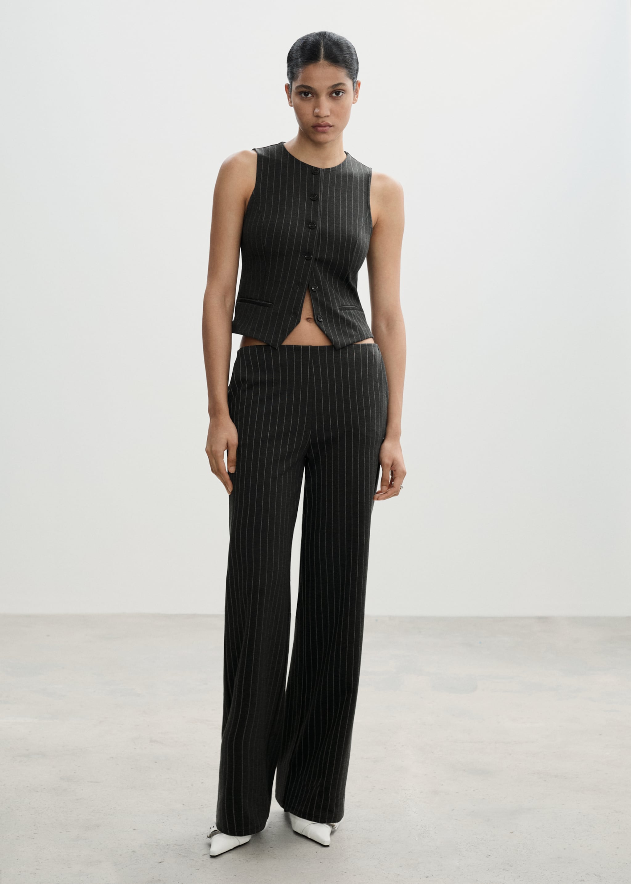 Rome-knit straight trousers - General plane, Grey. Ref: 77094031-00.