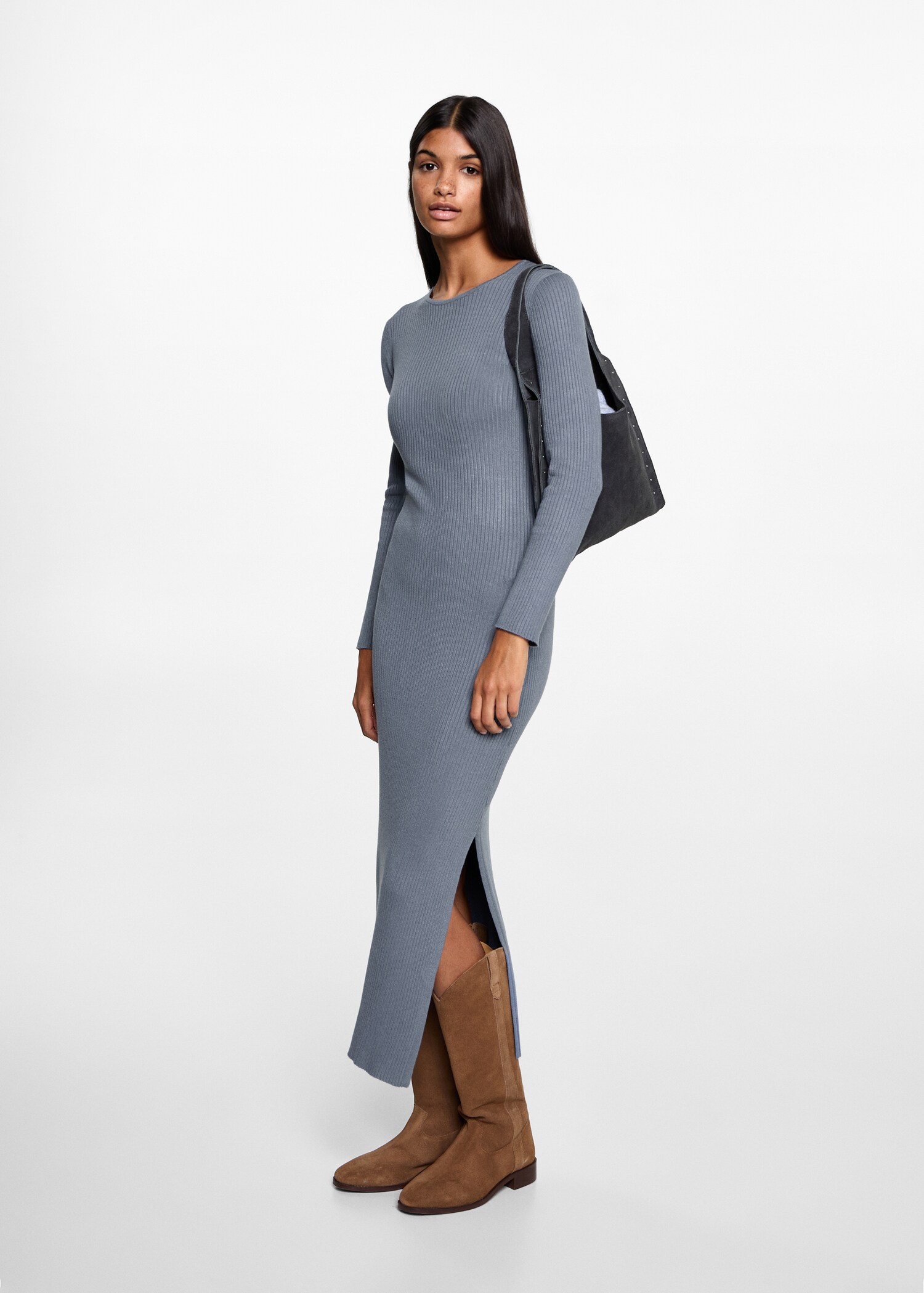 Geripptes Midikleid - Allgemeine Ansicht