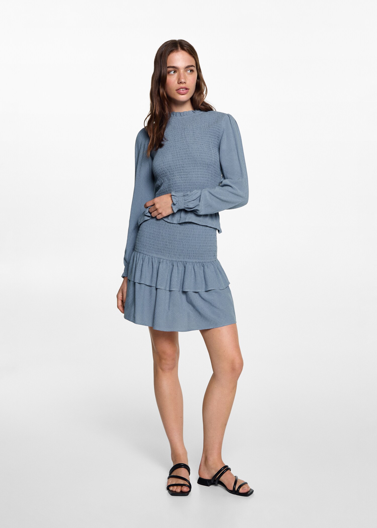 Gathered skirt with ruffles - General plane